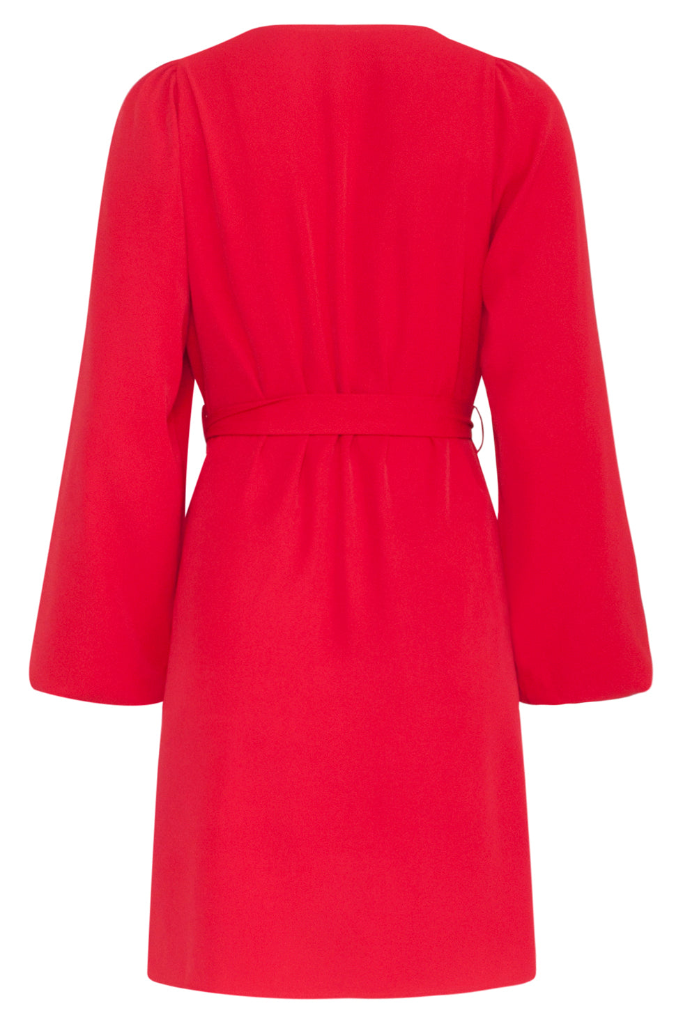 23587 Elegante V-Hals Jurk Met Ballonmouwen | Red