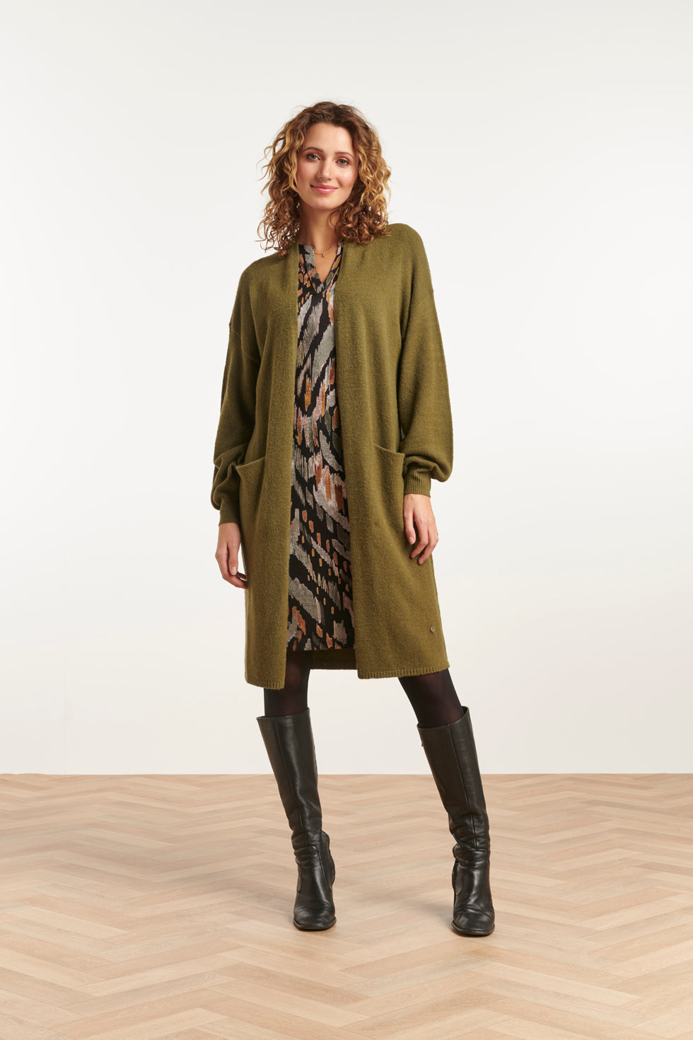 23594 Stijlvolle Oversized Cardiganarmy Green | Army