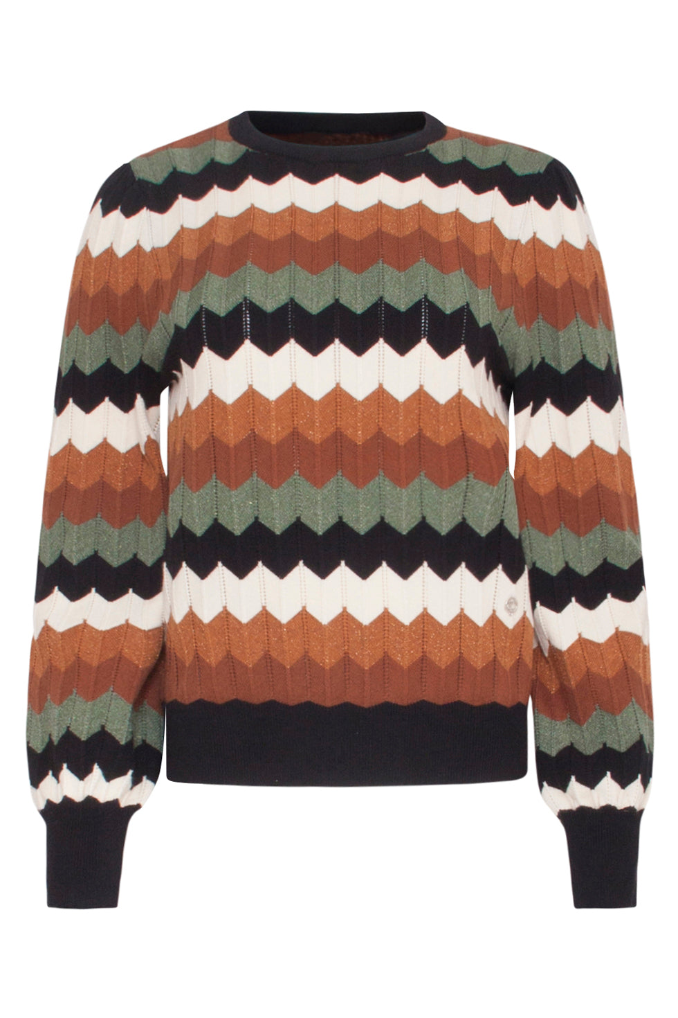 23595 Retro Grafische Gebreide Top | Muticolour