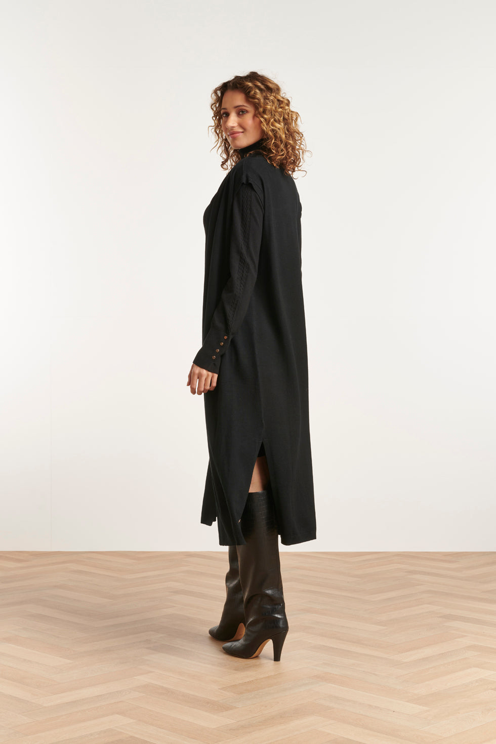 23601 Stijlvolle e Mouwloze Cardigan | Black
