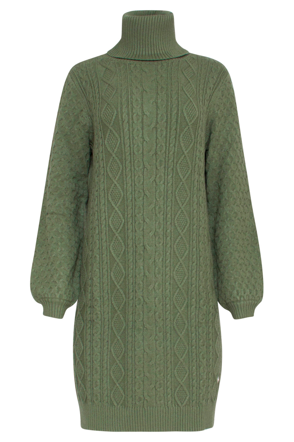 23603 Oversized Coltrui Jurk Met Pofmouwenarmy Green | Light Army