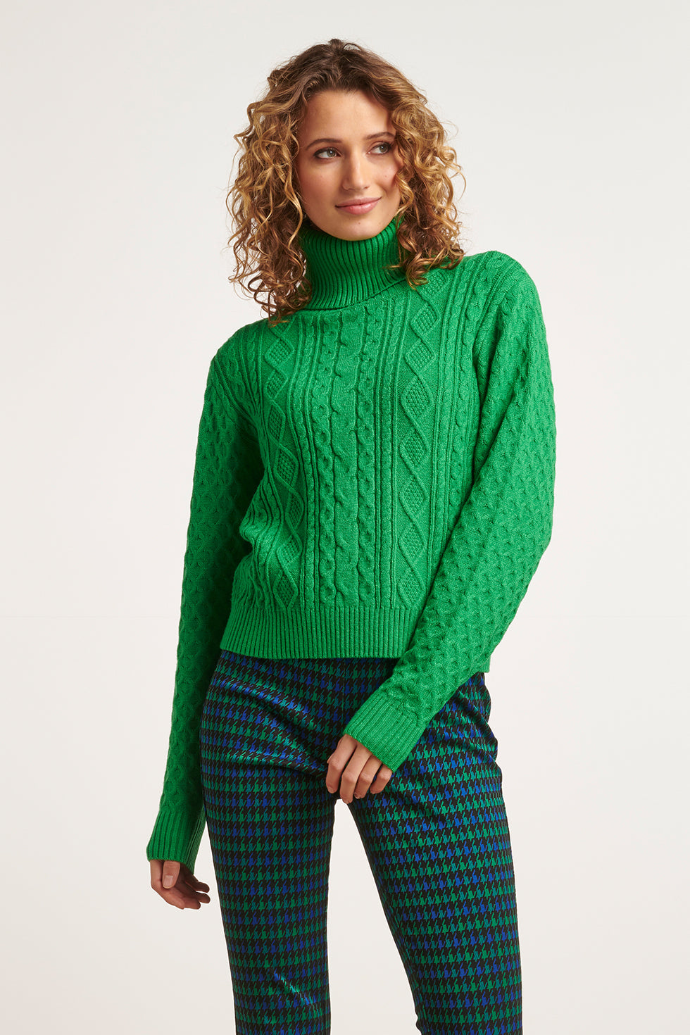23604 Getextureerde Gebreide Coltrui | Green