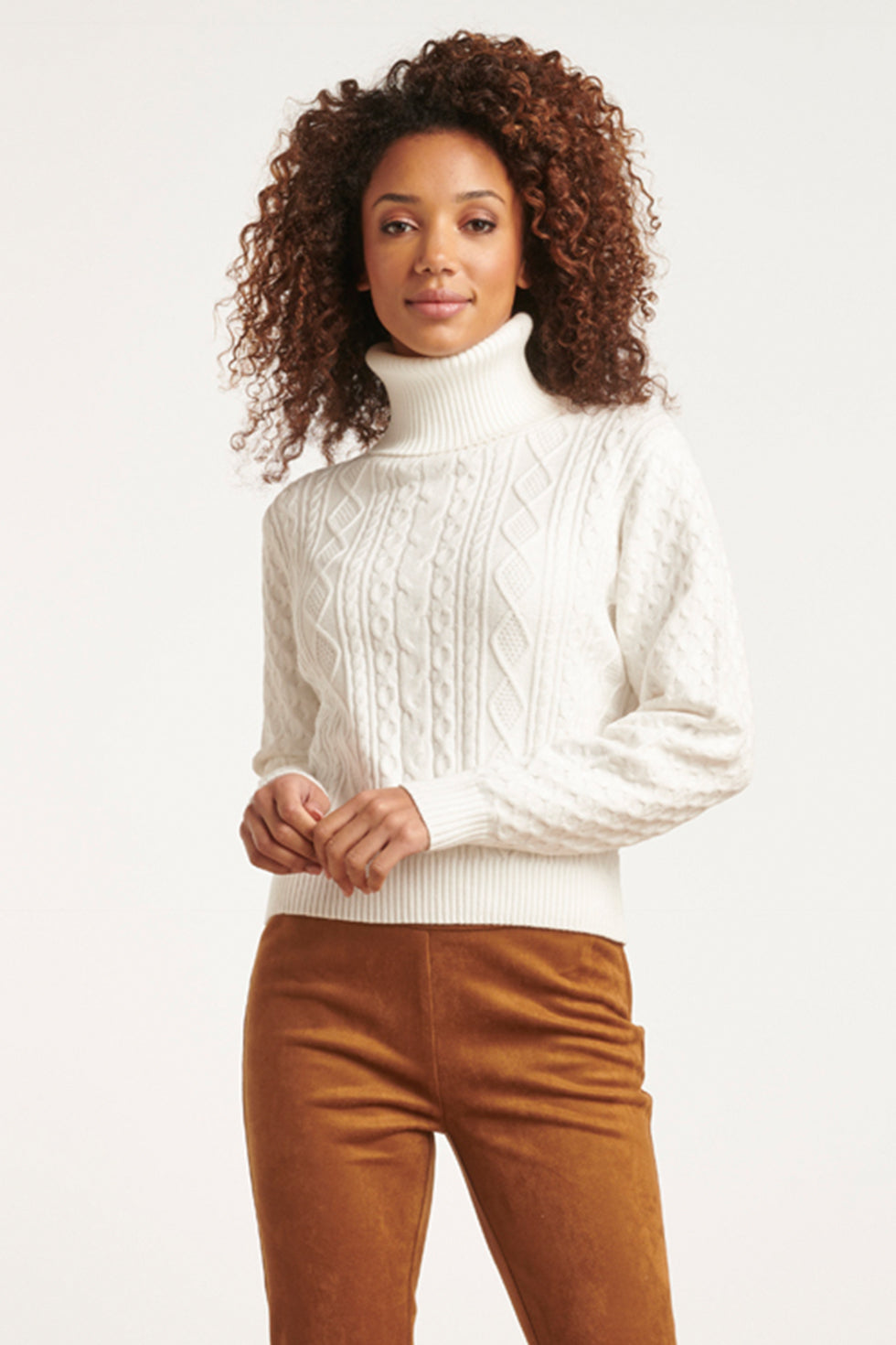 23604 Getextureerde Gebreide Coltrui | Off White