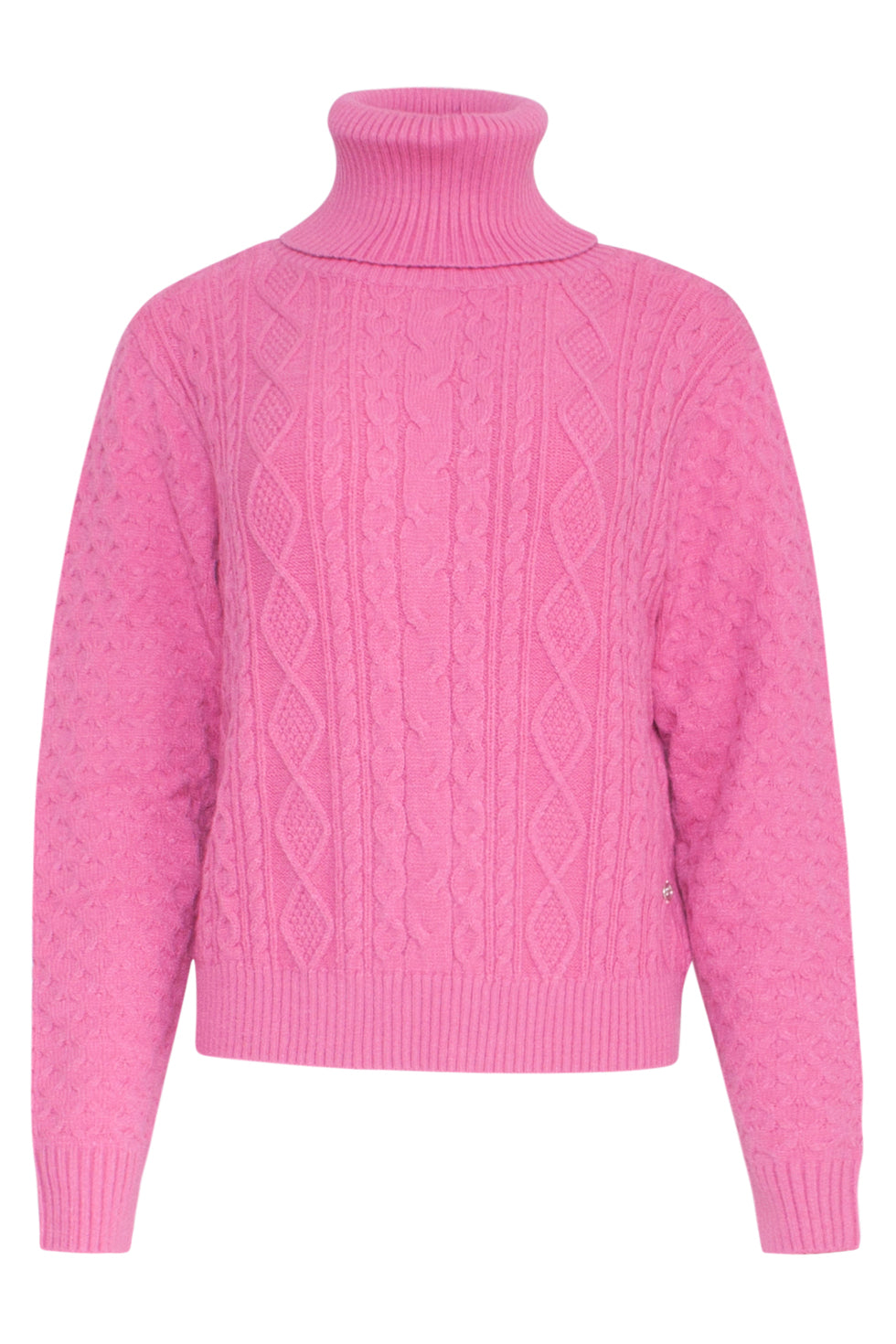 23604 Getextureerde Gebreide Coltrui | Pink