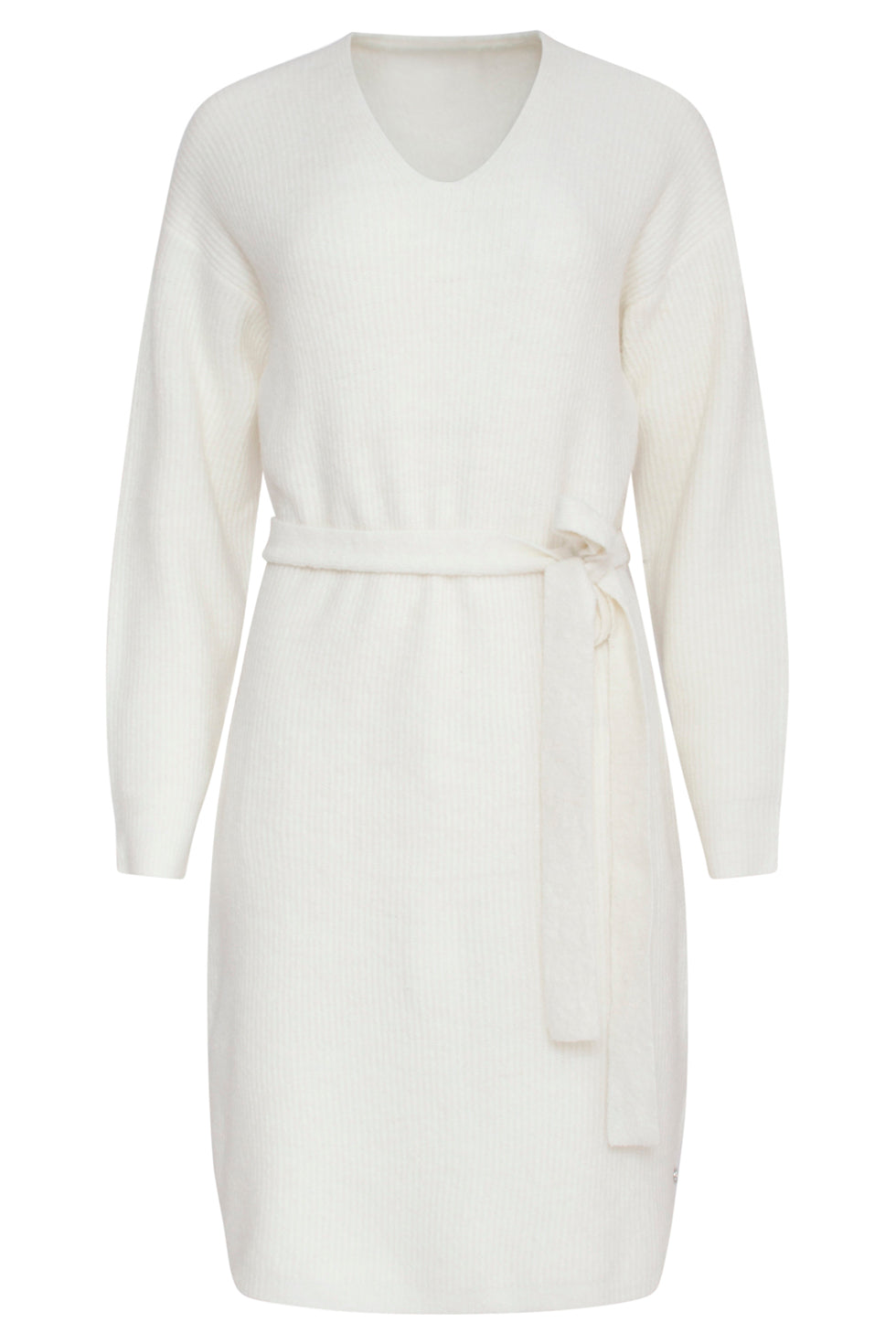 23605 Zachte V-Hals Gebreide Jurk | Off White