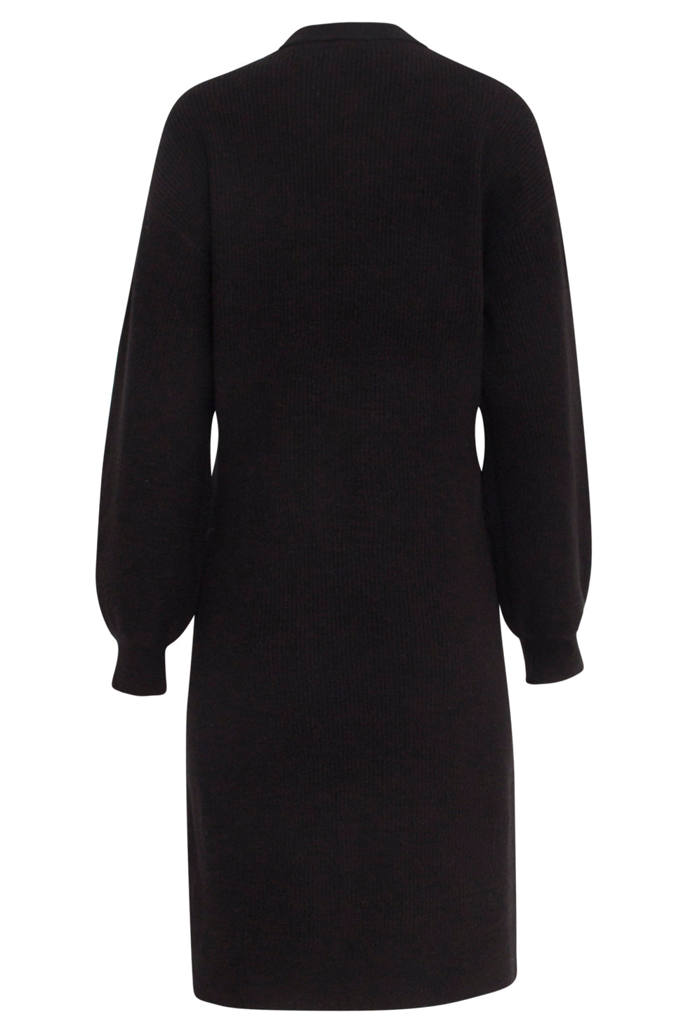 23606 Casual Gebreide Jurk Met Chique Kraag | Black
