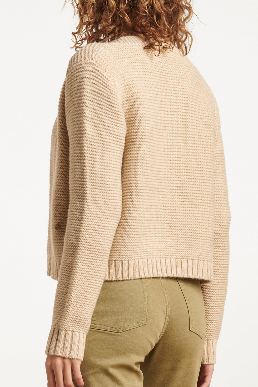 23608 Open Dikke Rib Gebreide Cardigan | Sand