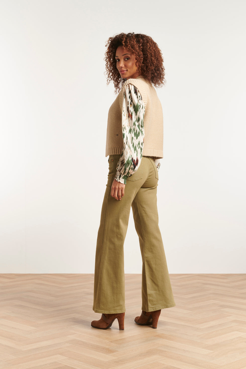 23609 Trendy Rib Gebreide Gilet | Sand