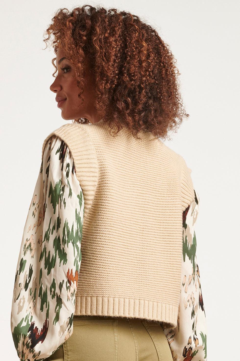 23609 Trendy Rib Gebreide Gilet | Sand