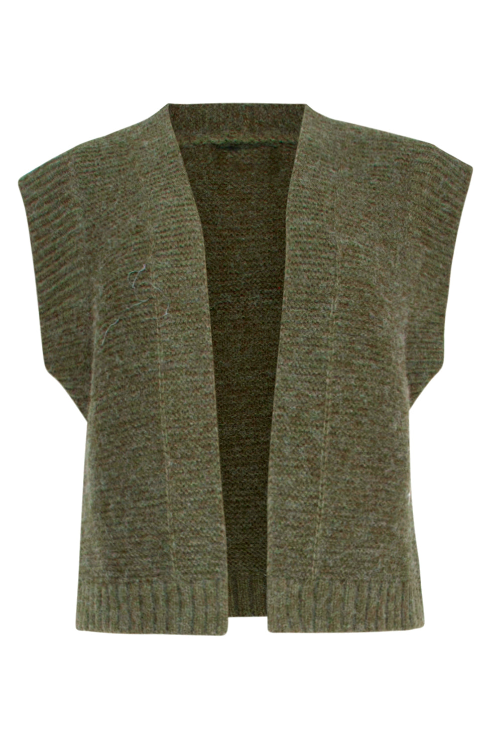 23609 Trendy Rib Gebreide Giletarmy Green | Army
