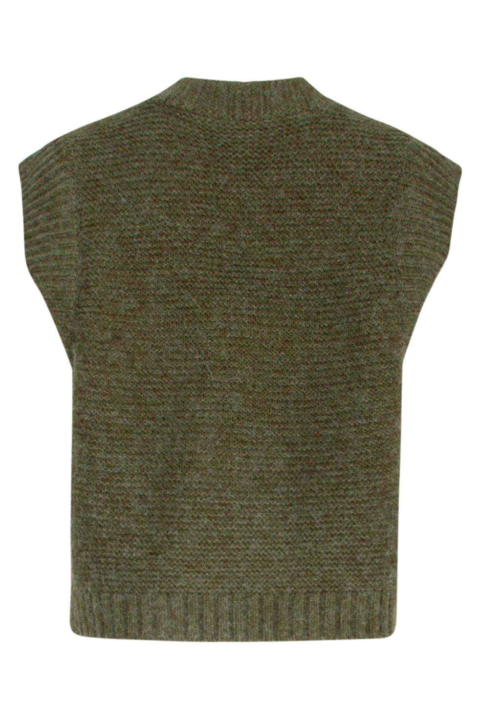 23609 Trendy Rib Gebreide Giletarmy Green | Army