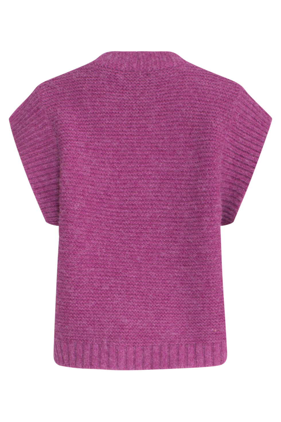 23609 Trendy Rib Gebreide GiletPaars | Purple