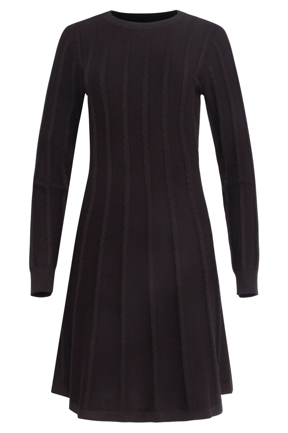 23614 e FitFlared Gebreide Korte Jurk | Black