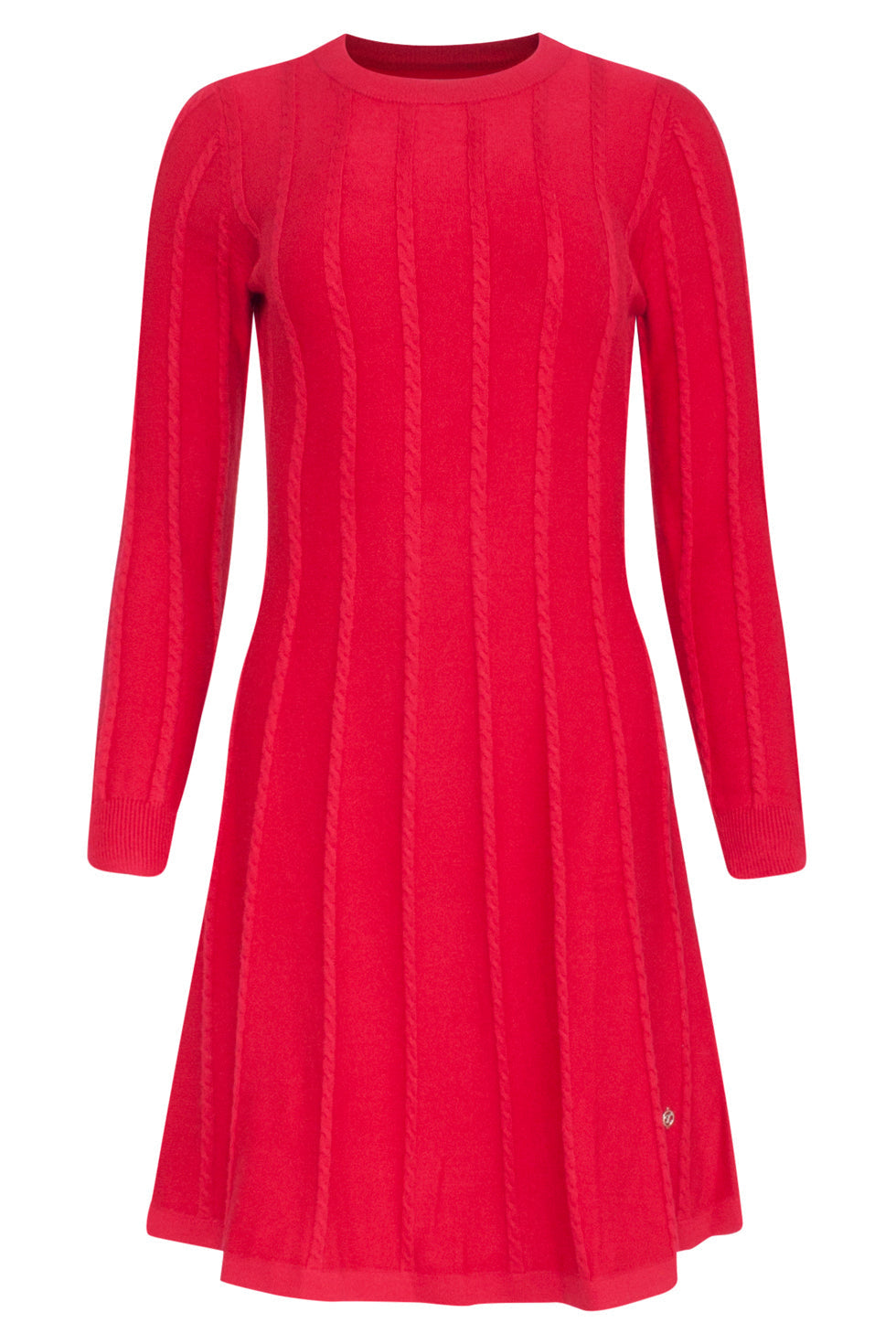 23614 FitFlared Gebreide Korte Jurk | Red