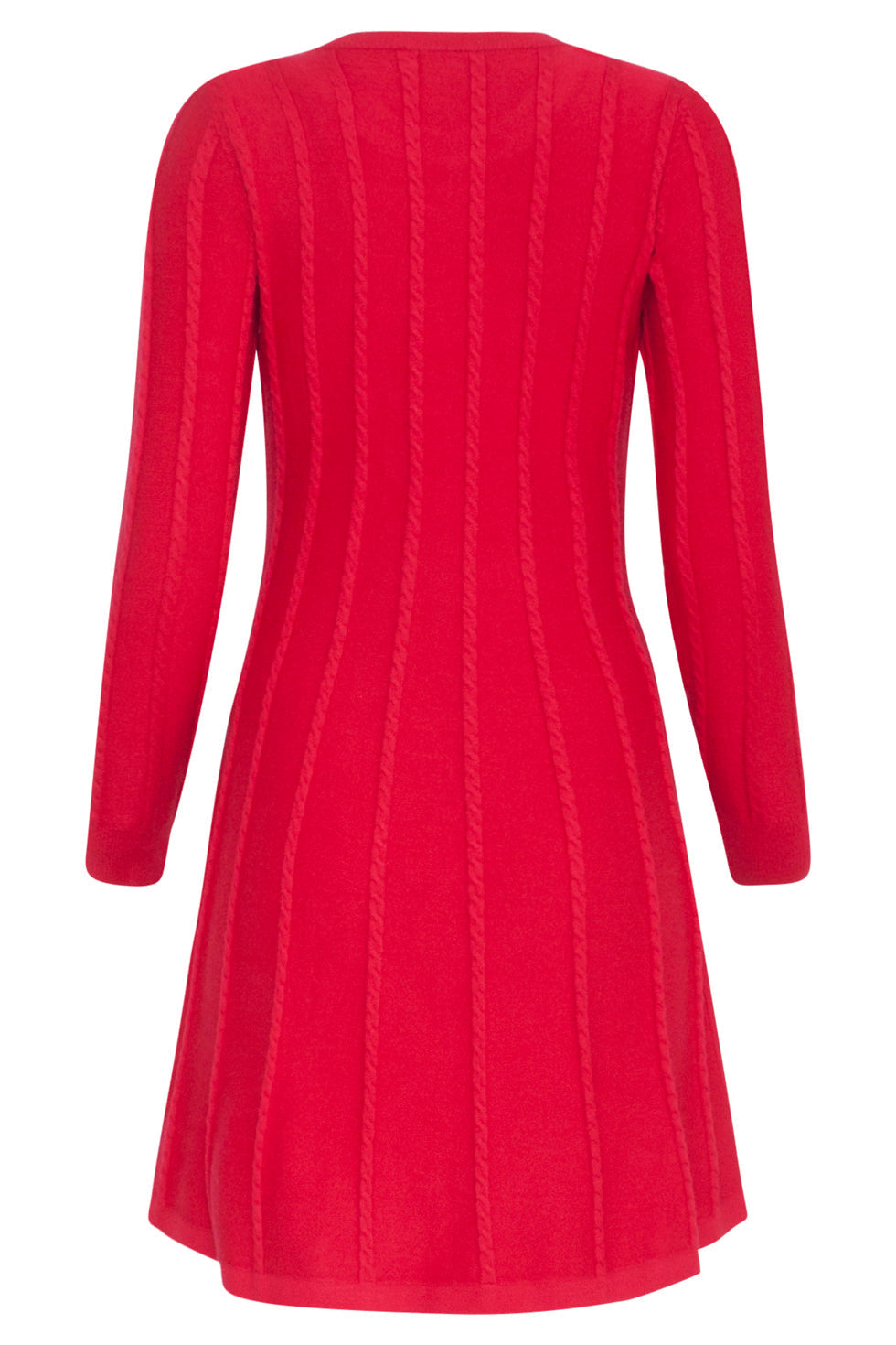 23614 FitFlared Gebreide Korte Jurk | Red