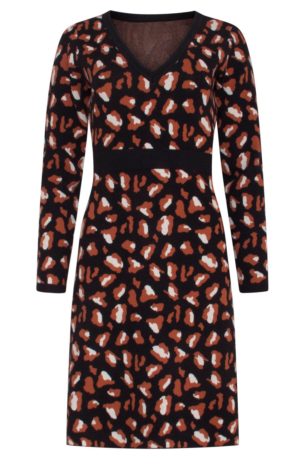 23616 Dames e Jurk Met Dieren Print | Black - Brown