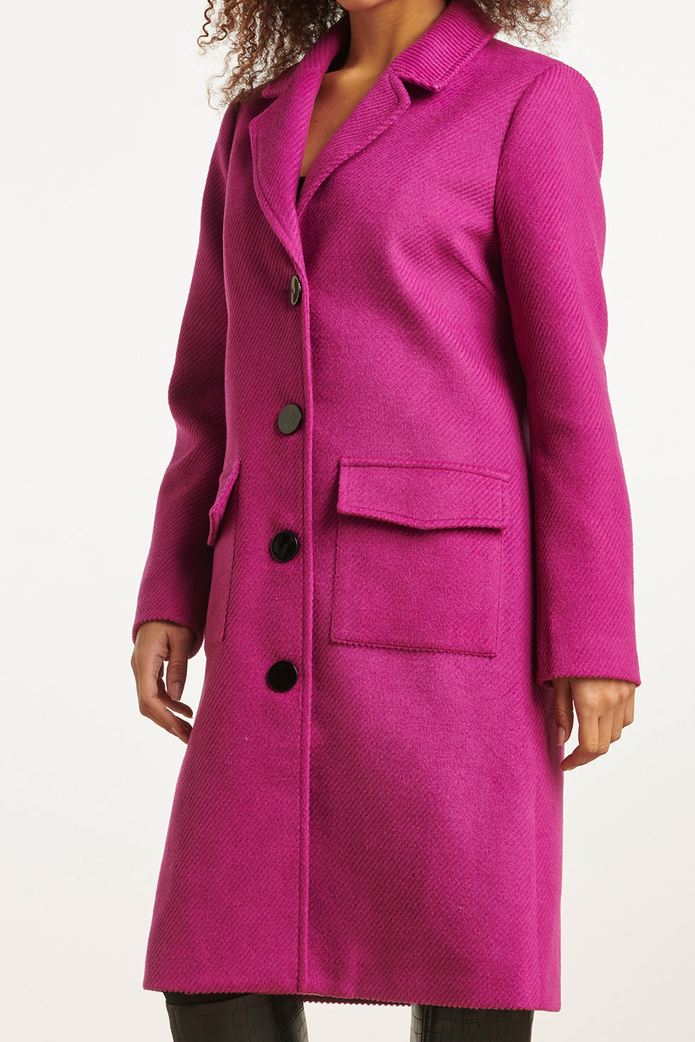 23618 Paars Getailleerd Lang Damesjas | Purple