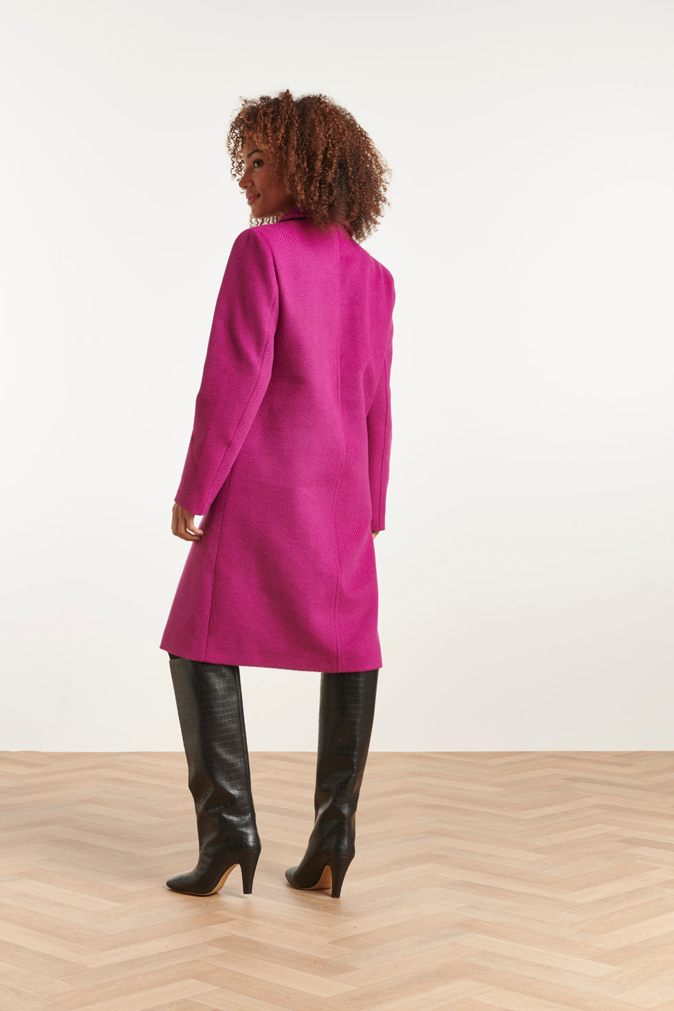 23618 Paars Getailleerd Lang Damesjas | Purple