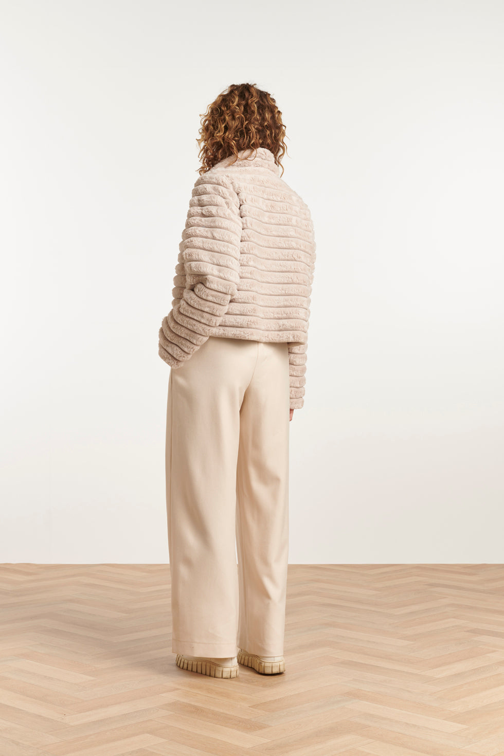 23620 Vest Rib Gebreid Beige Lois | Sand