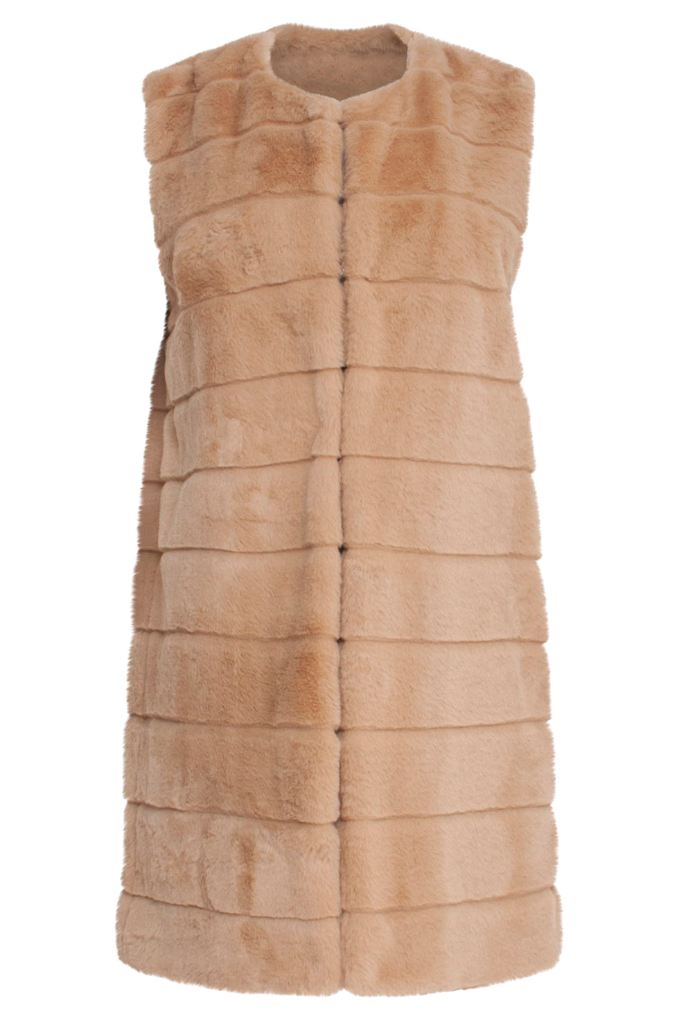 23621 Lang Furry Damesgilet | Sand