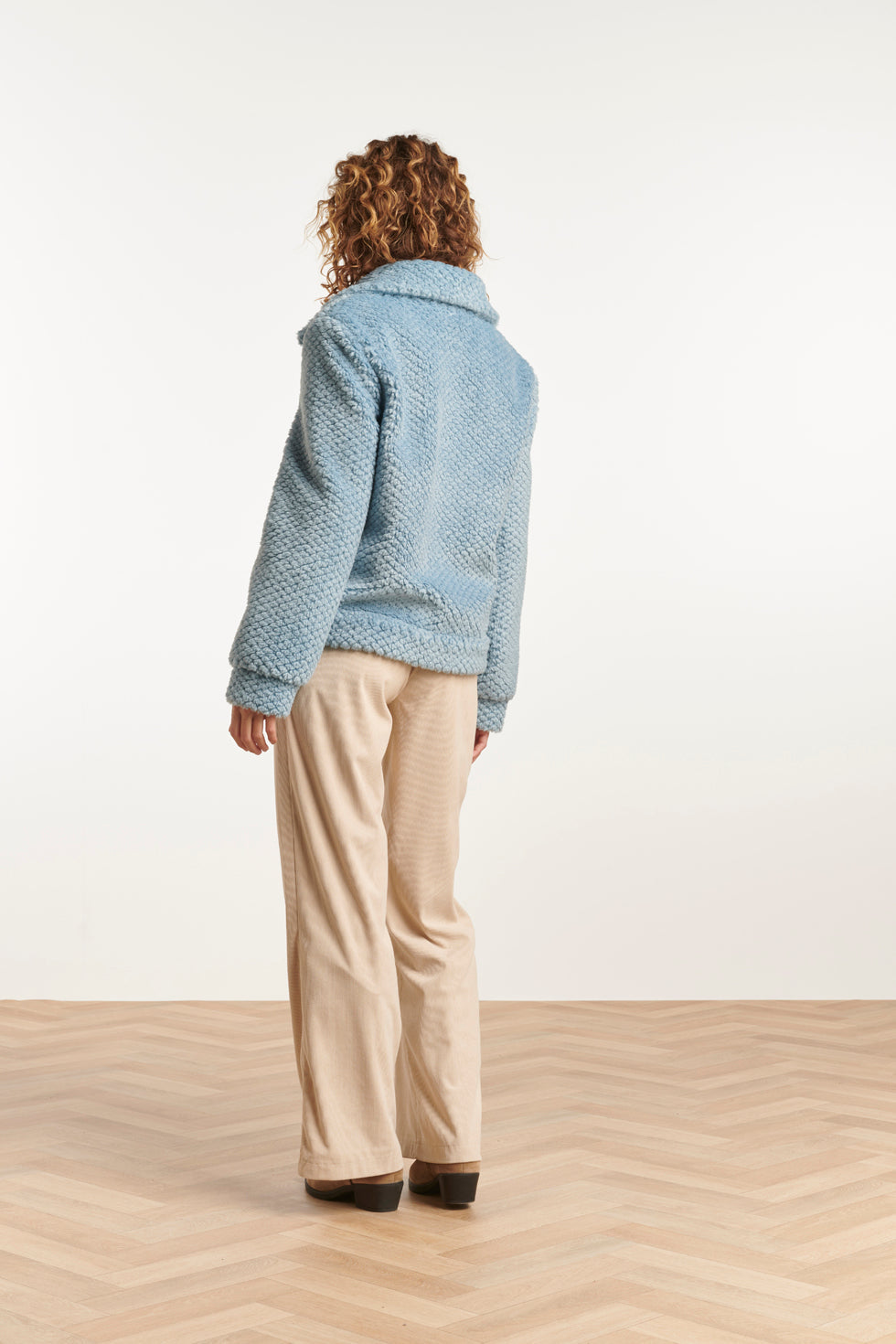 23622 Kort Licht Teddy Damesjas | Light Blue