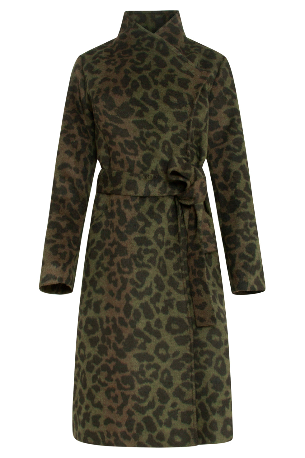 23634 DamesjasArmy Green Met Animal Print | Army - Black