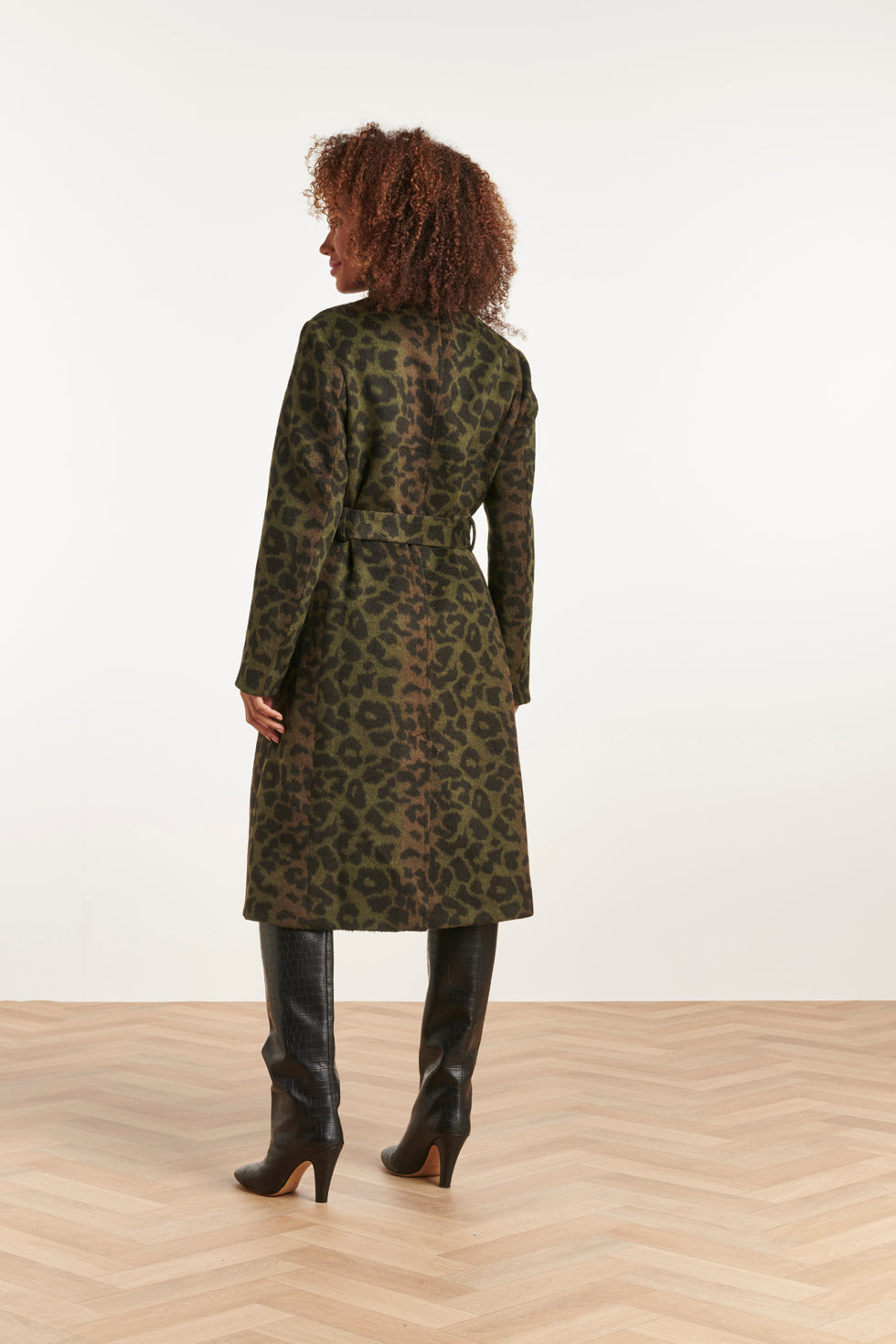 23634 DamesjasArmy Green Met Animal Print | Army - Black