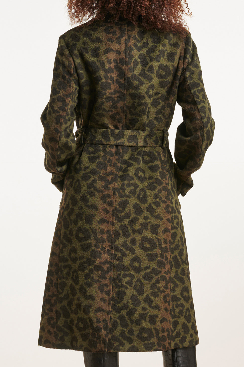 23634 DamesjasArmy Green Met Animal Print | Army - Black
