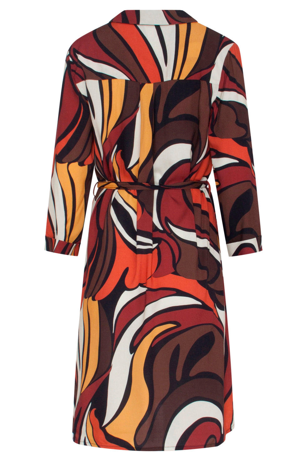 23651 Dames Jurk Met Grafisch Print | Brown - Muticolour