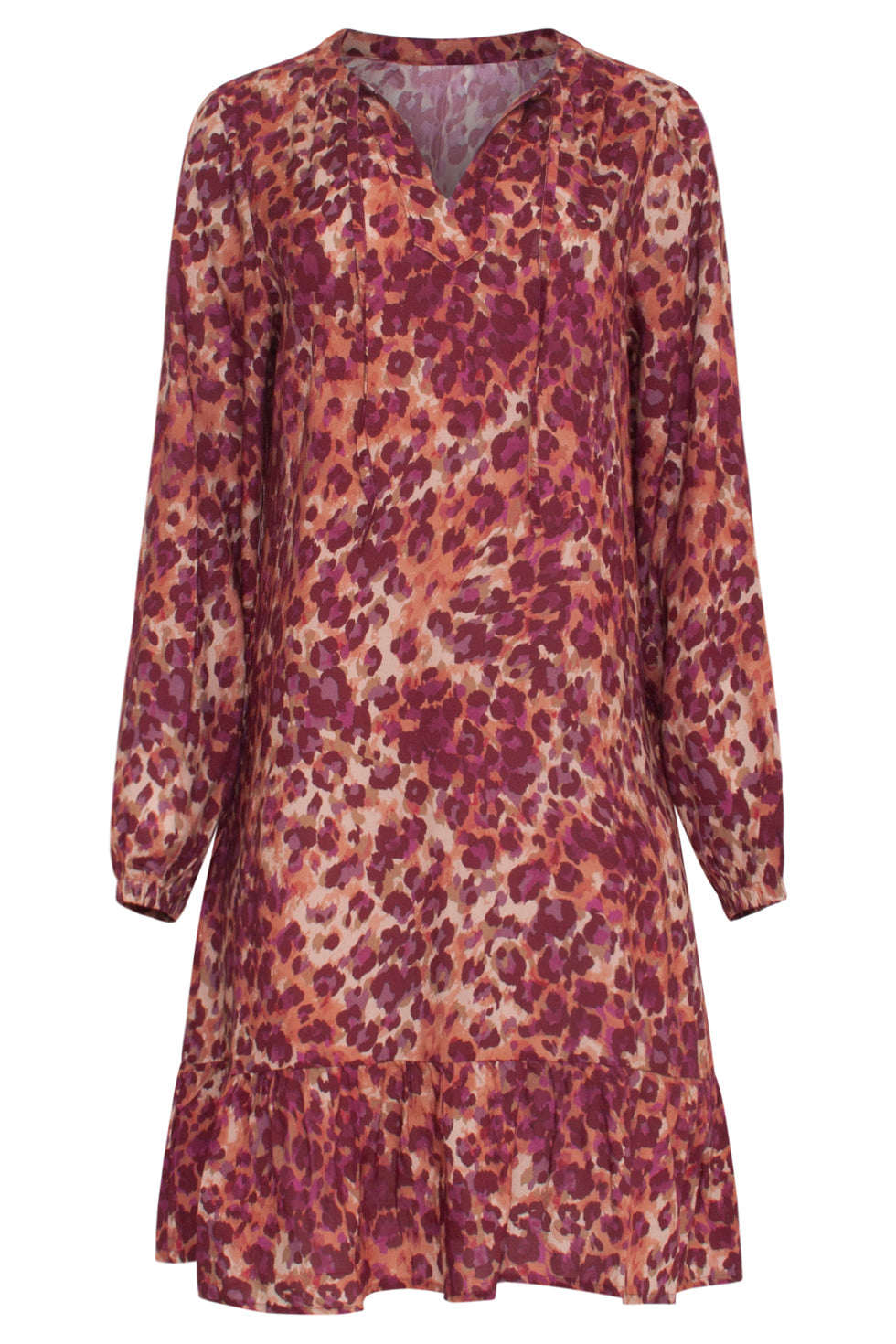 23660 Dames Jurk Met Purple Dieren Print | Sand - Purple