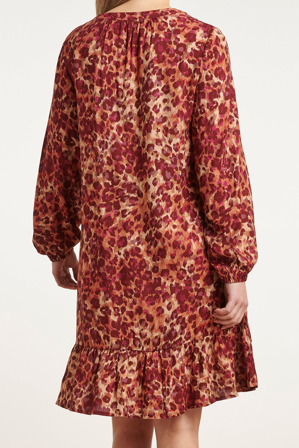 23660 Dames Jurk Met Purple Dieren Print | Sand - Purple