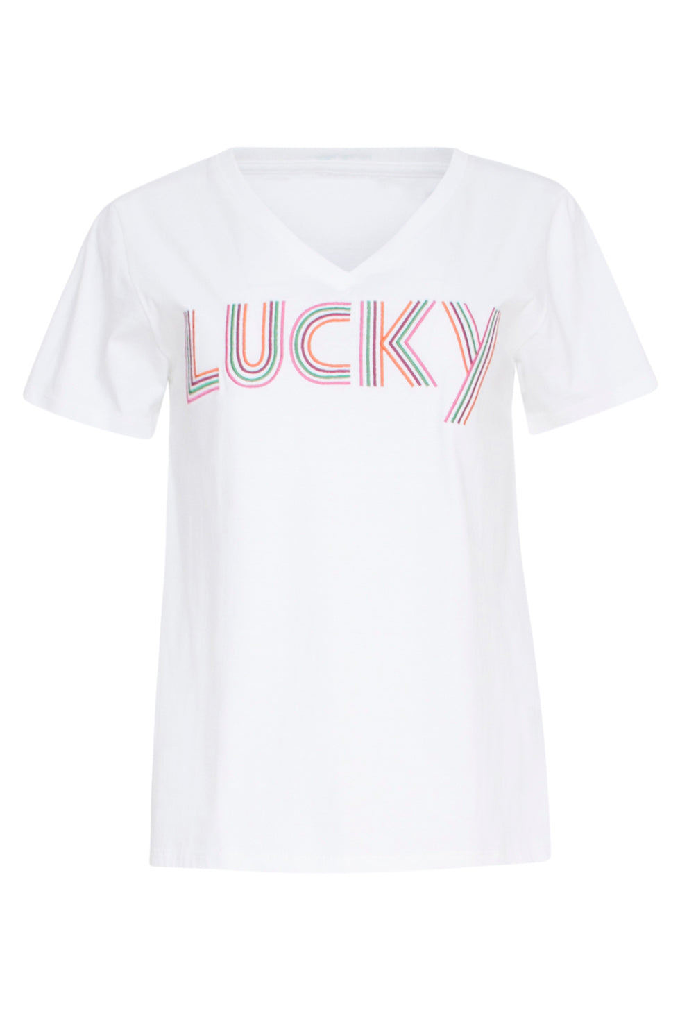 23683 Dames T-Shirt Met Love Print | White