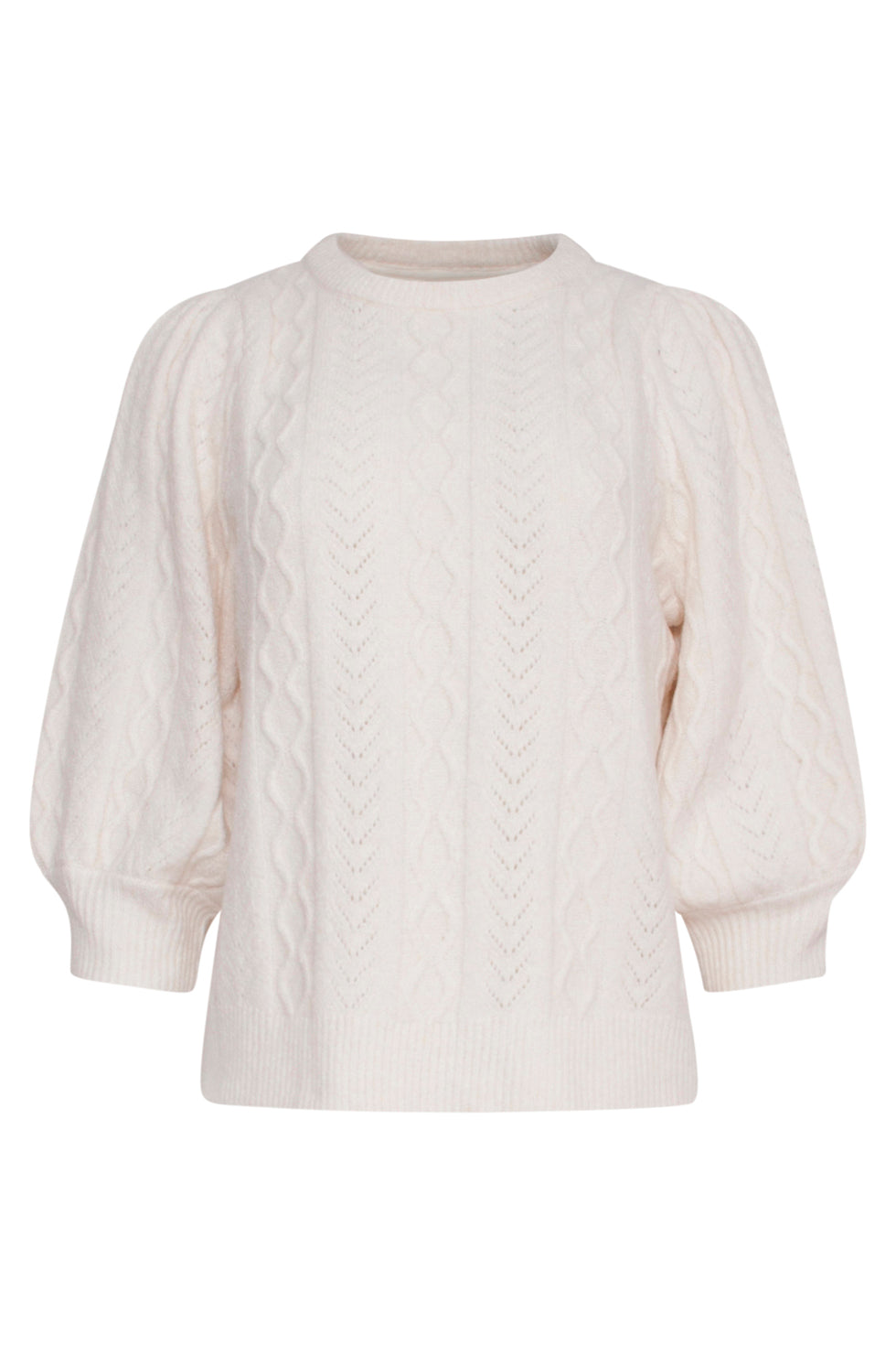 23705-010 Ronde Hals Gebreide TopGebroken | Off White