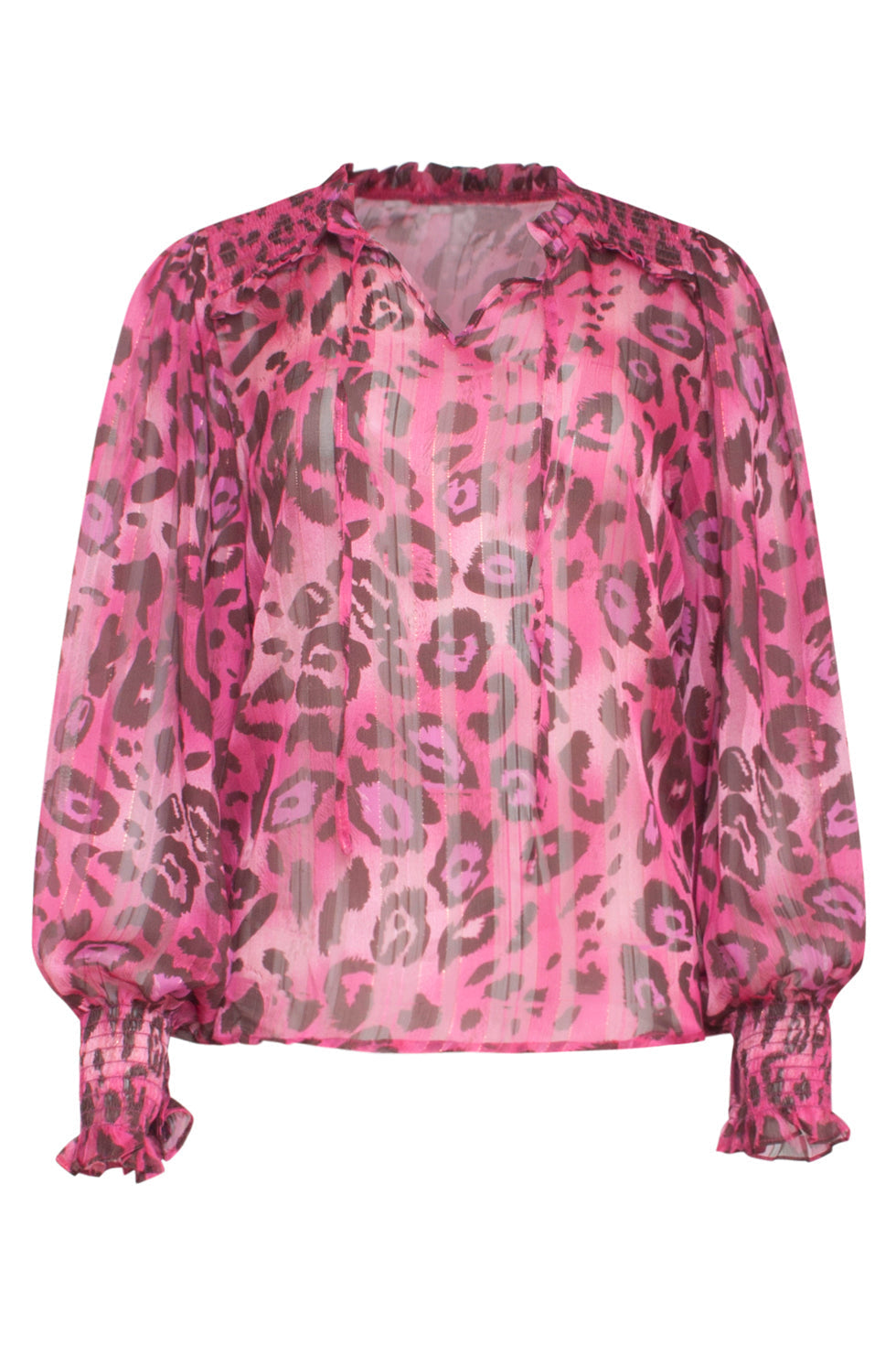 23717-445-999 V-Hals Top Met Dierenprintfuchsia | Pink-Black