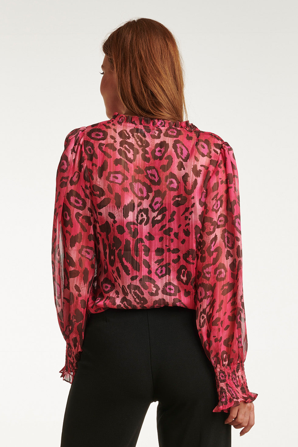 23717-445-999 V-Hals Top Met Dierenprintfuchsia | Pink-Black