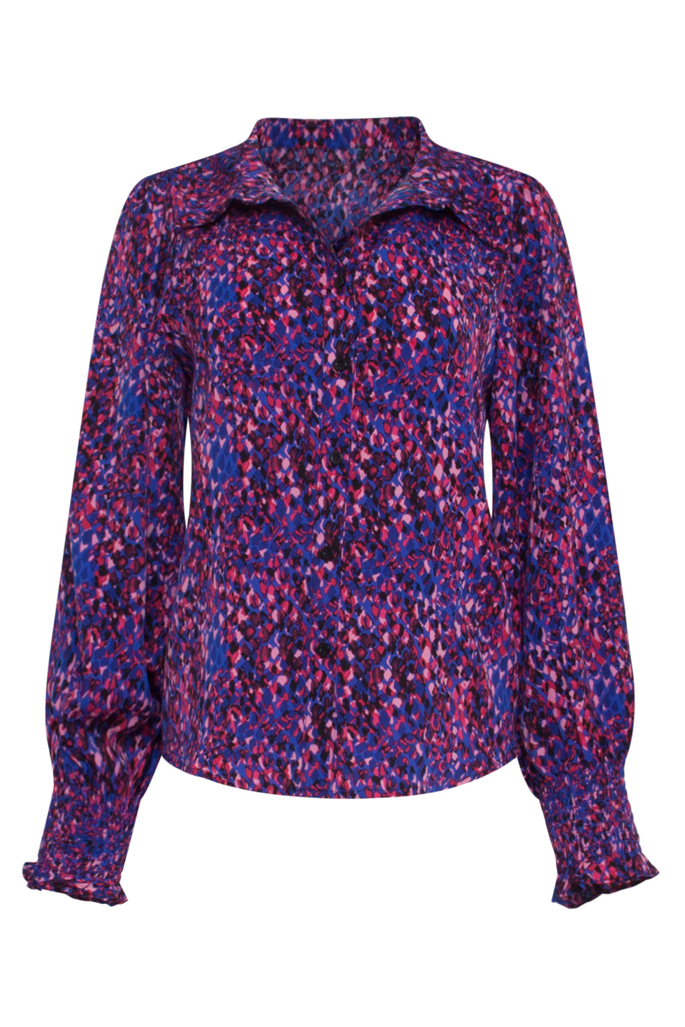 23718-998 V-Hals TopVlekprint Paars | Muticolour
