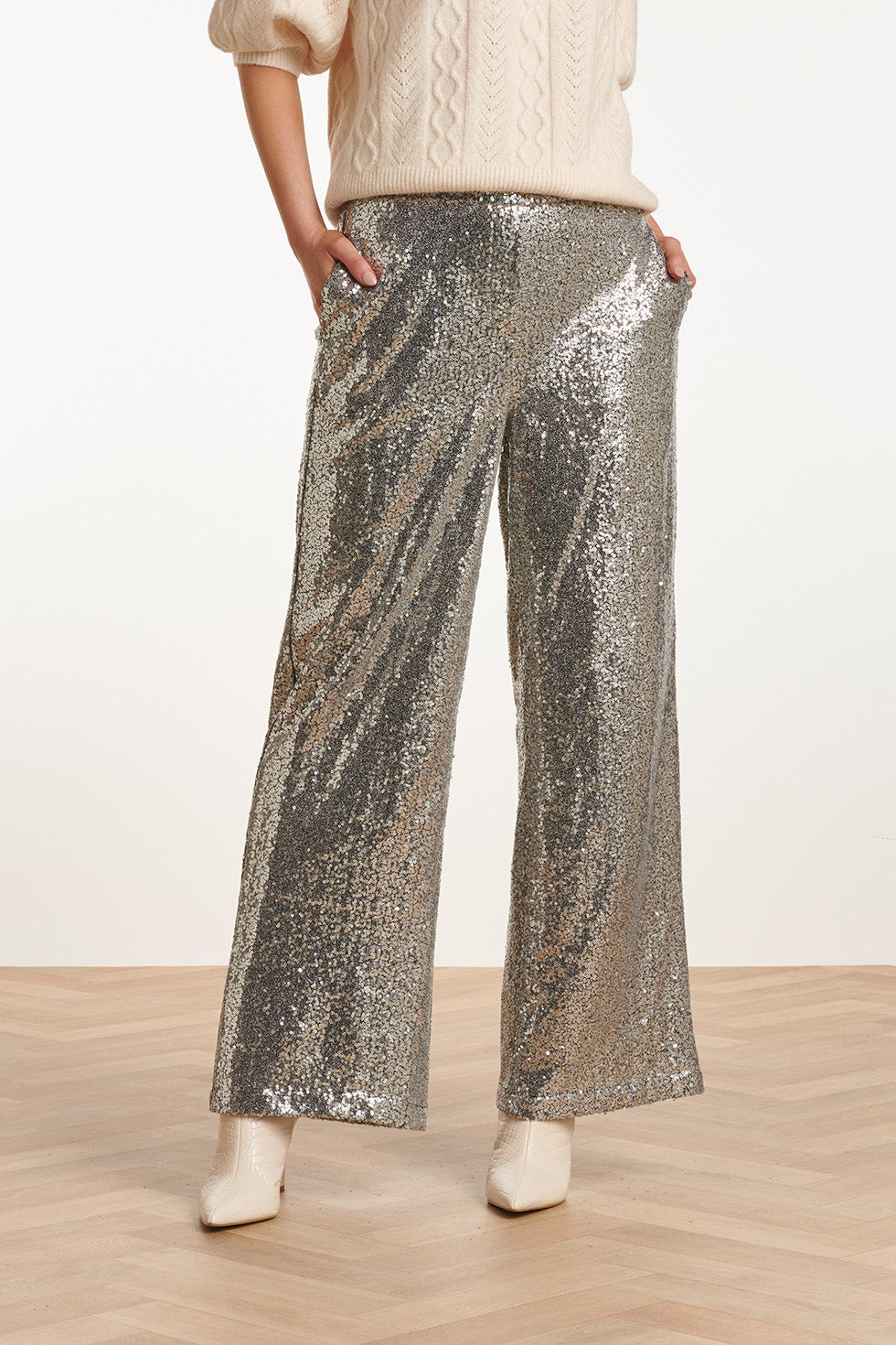 23737-020 En Glitterbroek Voor Dames | Silver