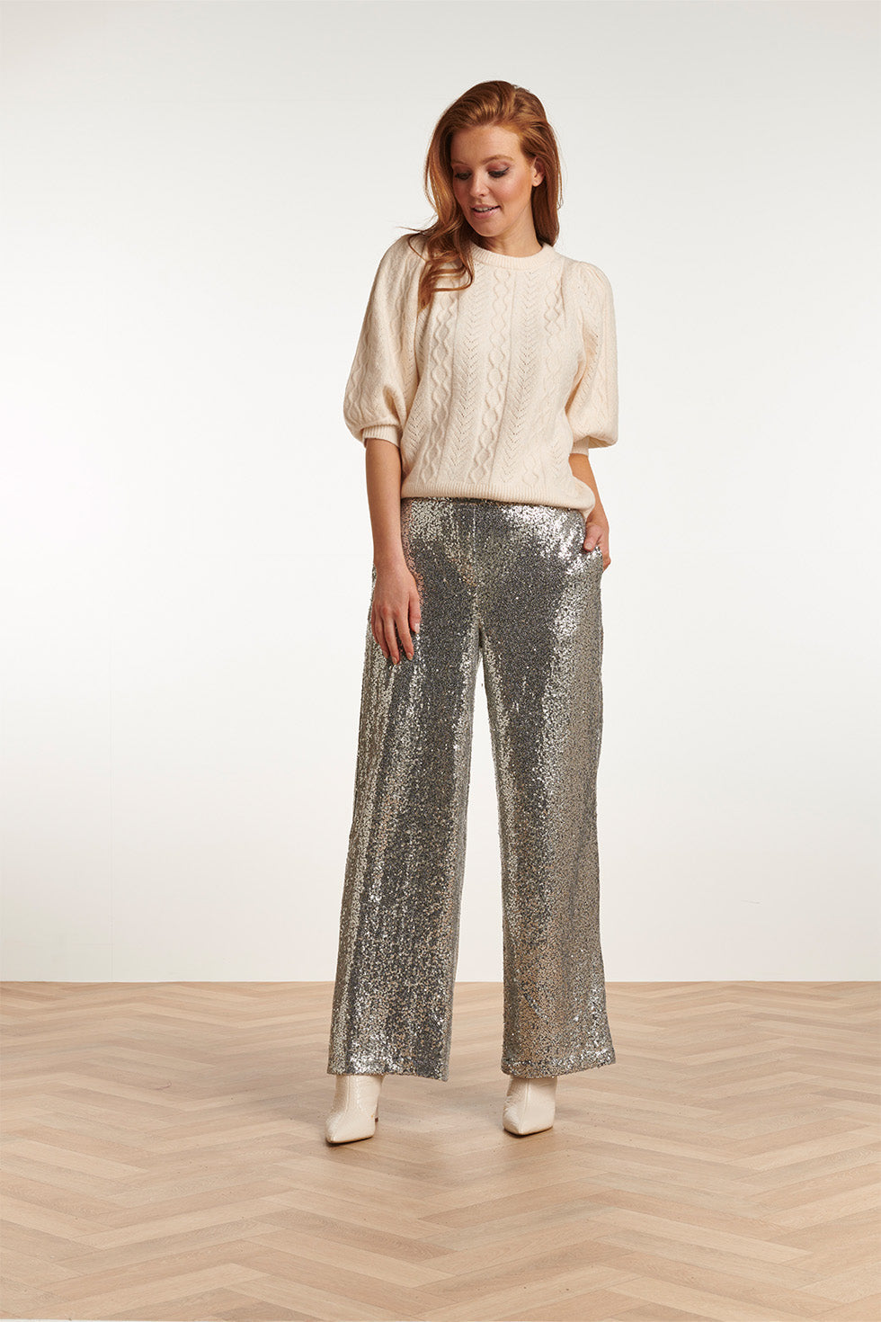 23737-020 En Glitterbroek Voor Dames | Silver