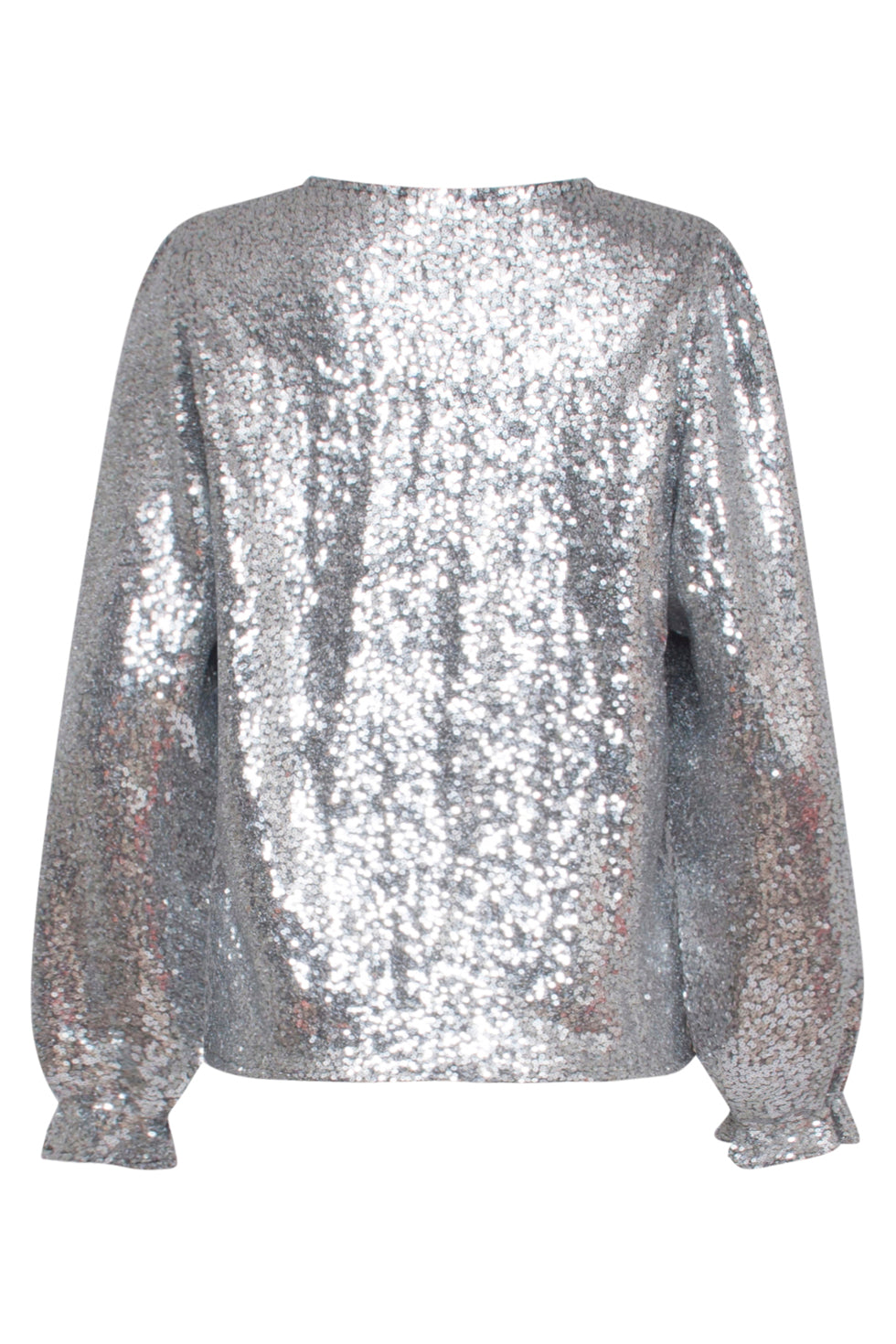 23738-020 En Glitter V-Hals Top Voor Dames | Silver