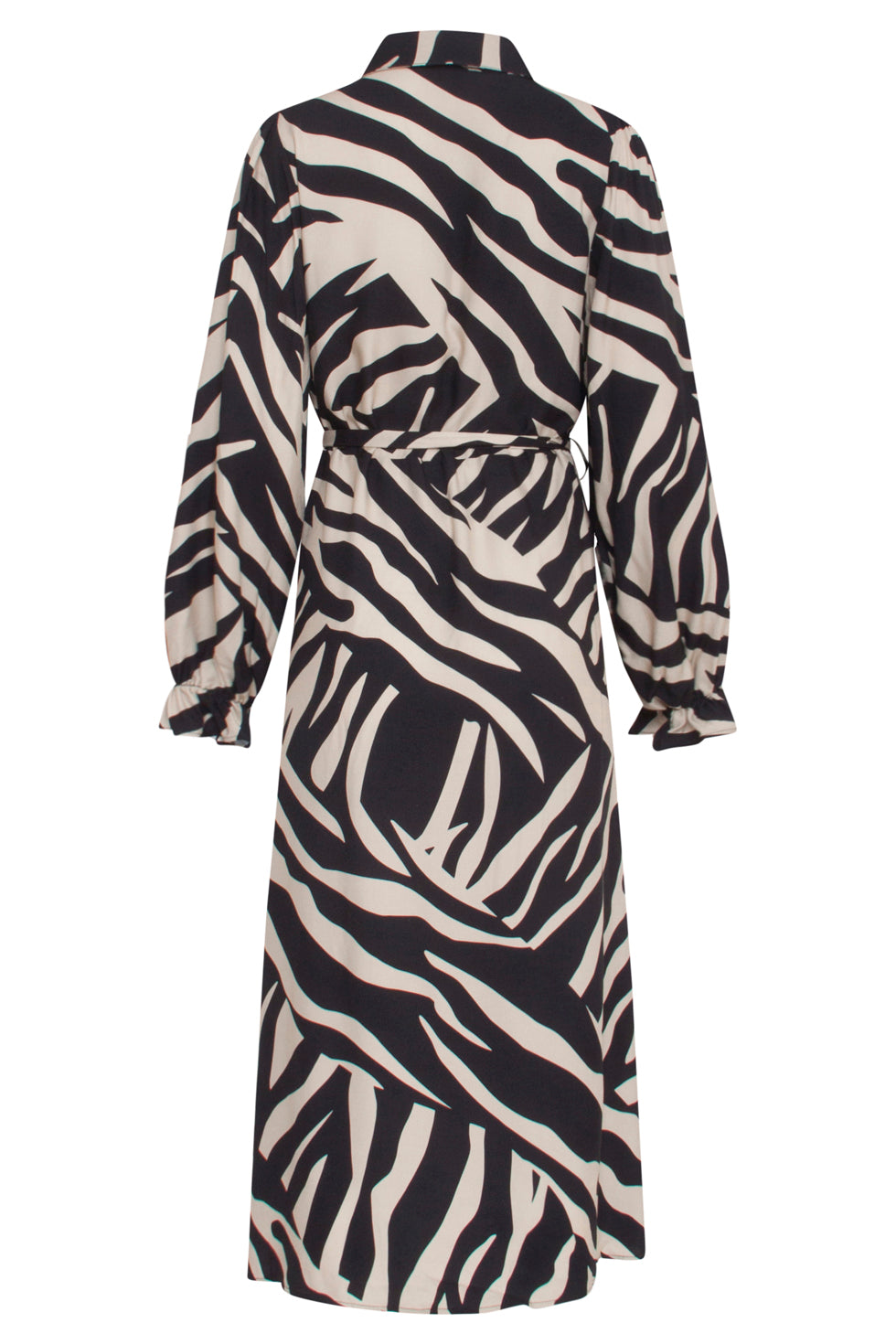 23743-010-999 Zebra Print V-Hals Jurk Voor Dames | Off White - Black