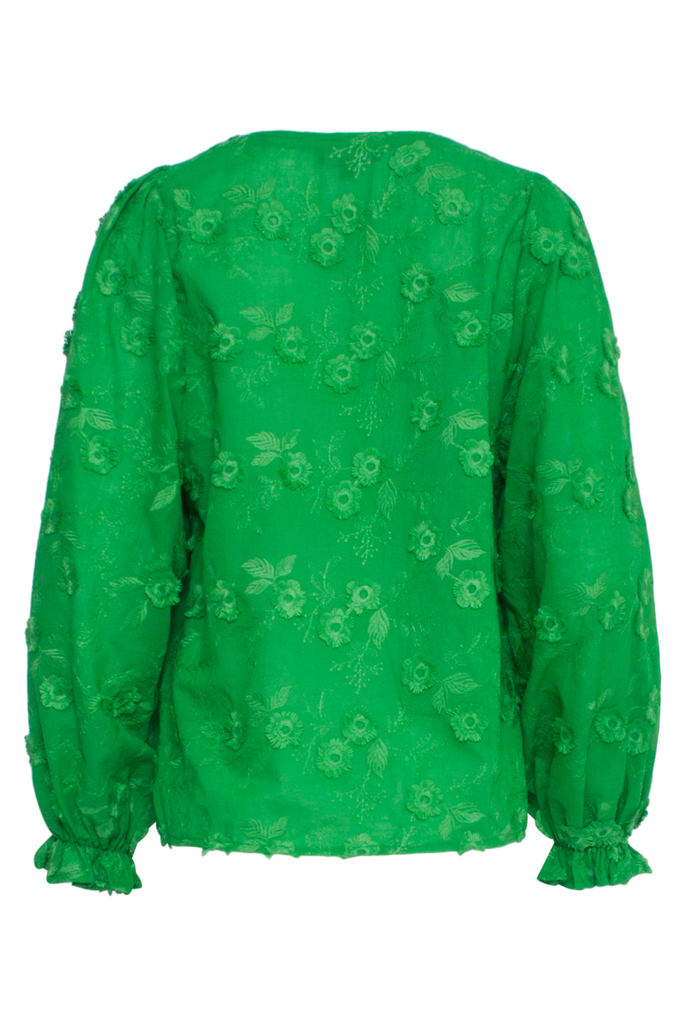 23800 Dames Top Met 3D Bloem Boduur | Green