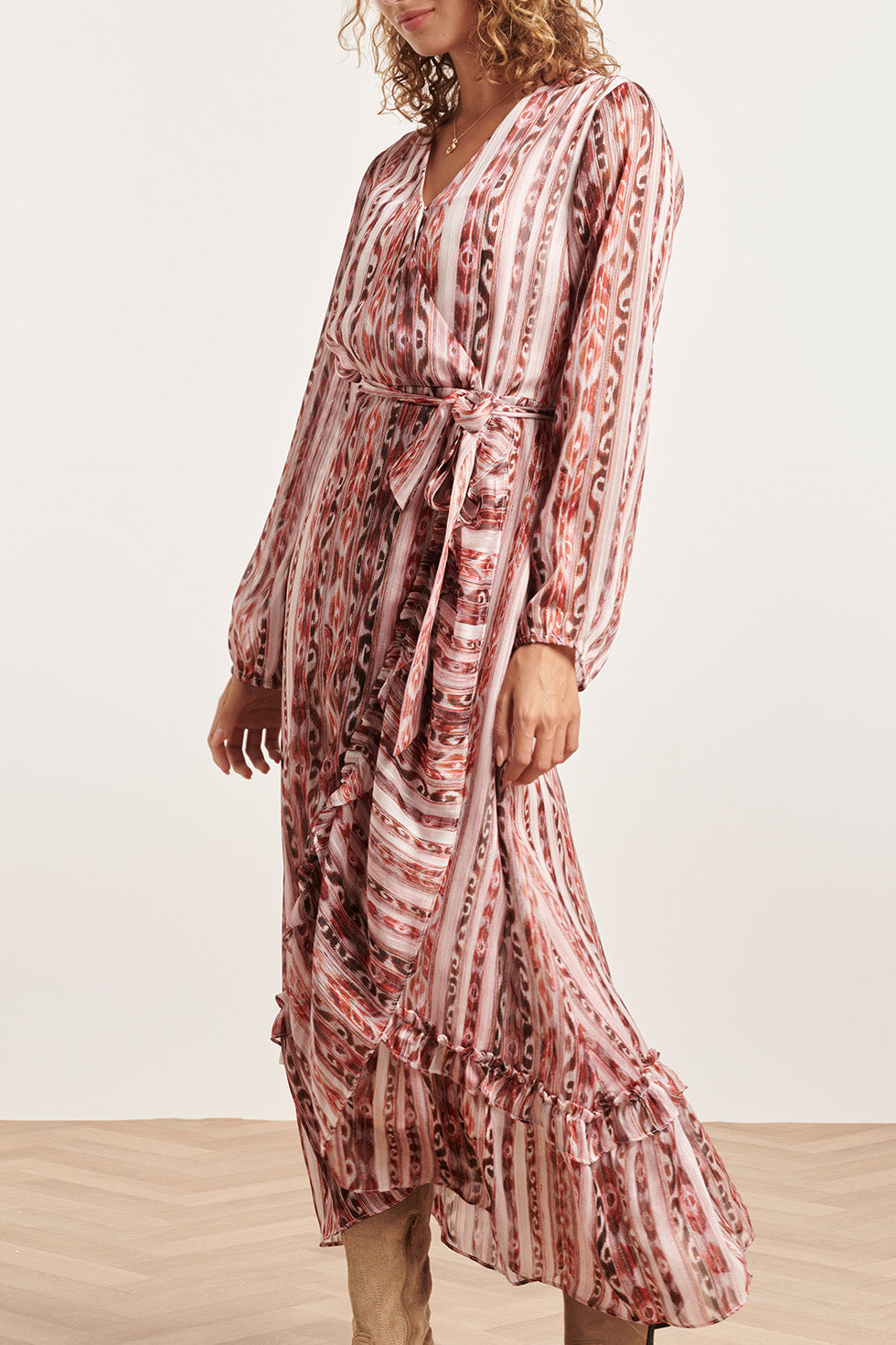 23824 Multi Tribaal Print V-Hals Jurk | Muticolour