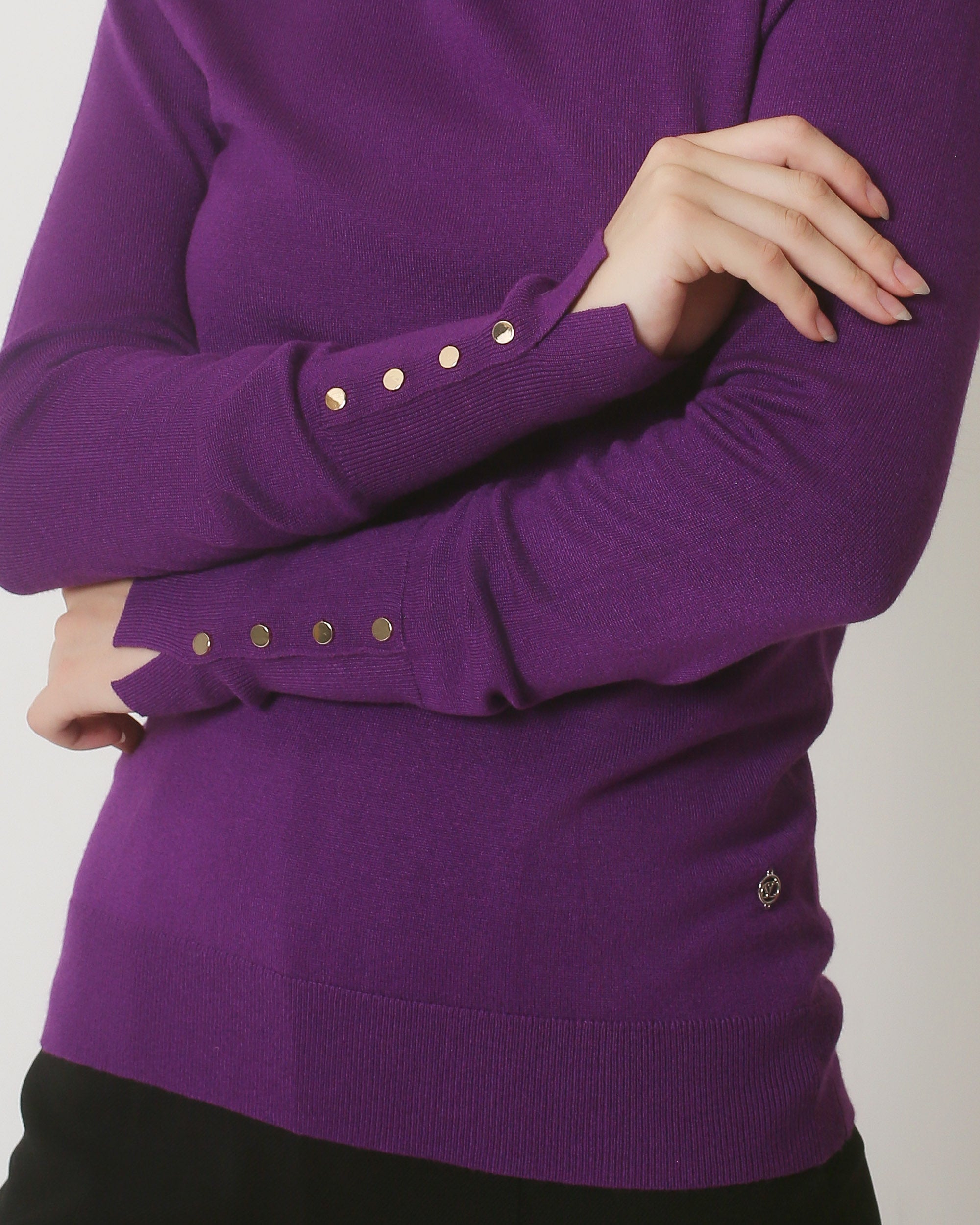 23837 Paarse Turtle Neck Top | Purple