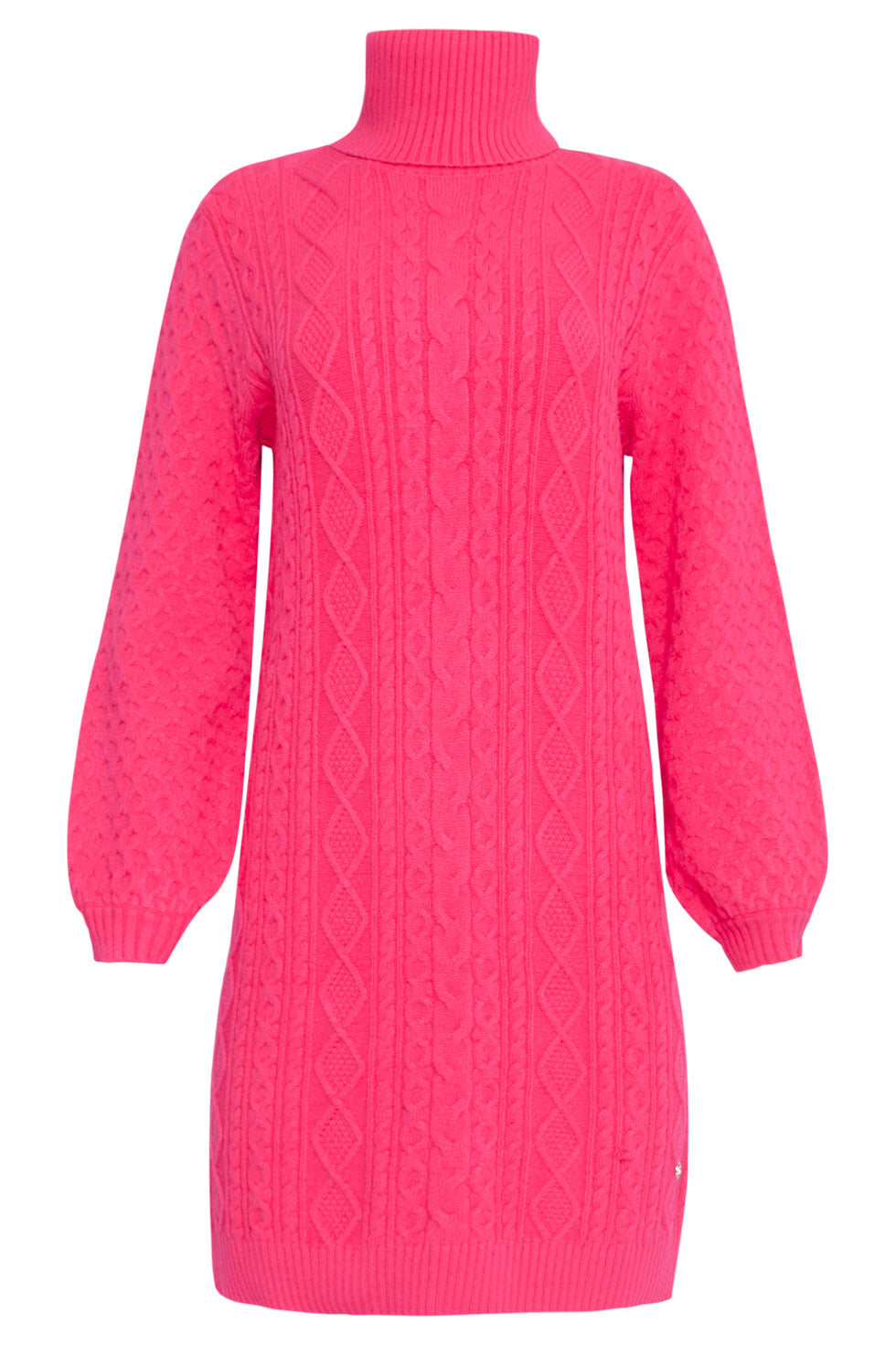 23842 Turtle Neck Jurk | Fuchsia