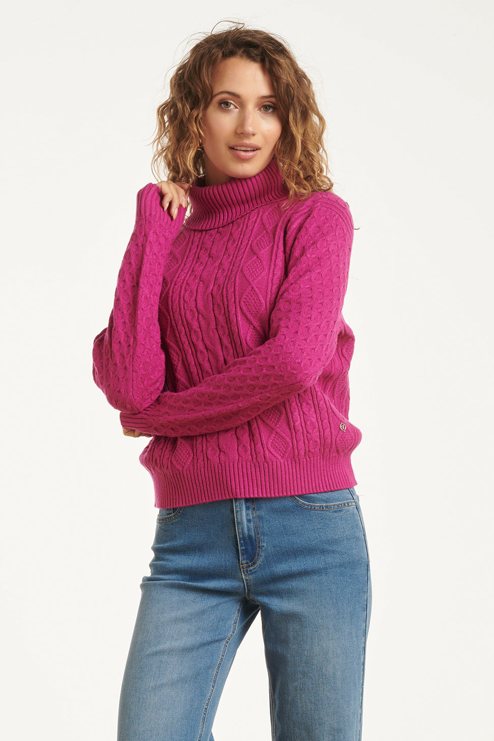 23845 Paarse Turtle Neck Top | Purple