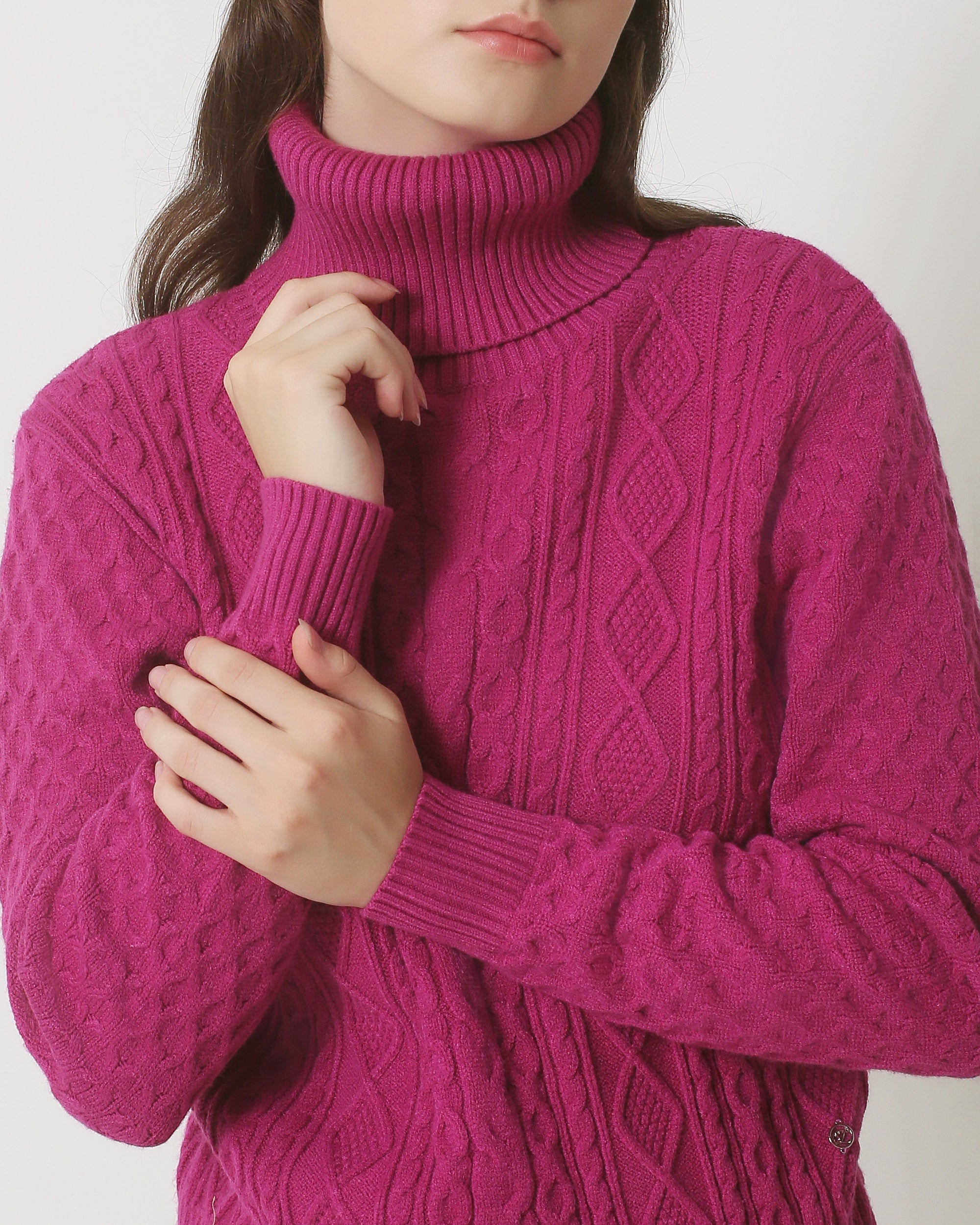 23845 Paarse Turtle Neck Top | Purple