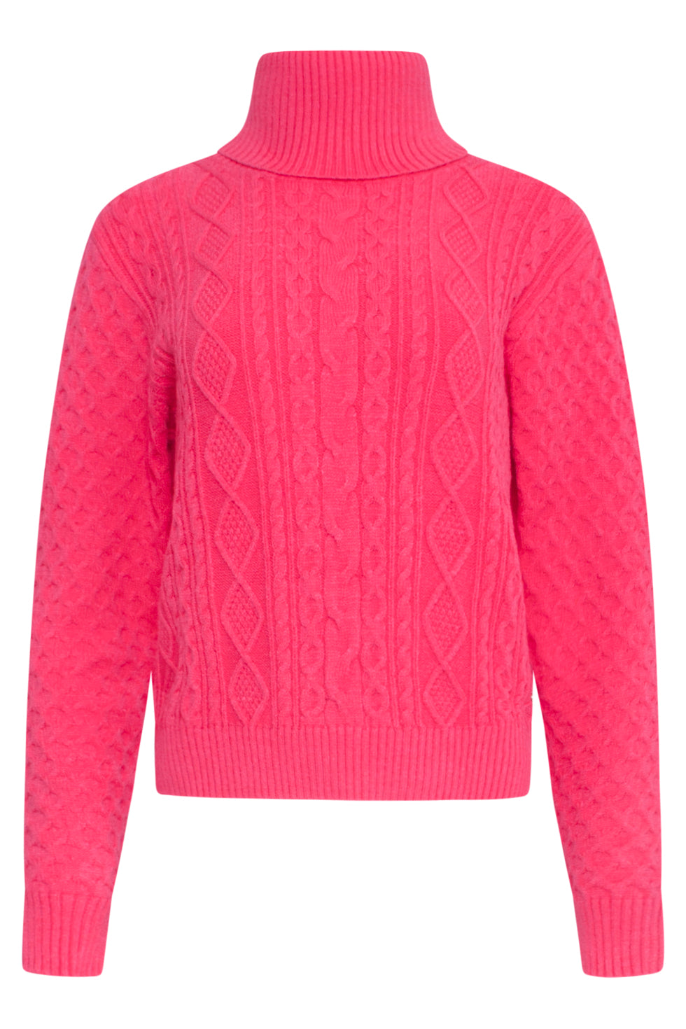23846 Turtle Neck Top | Fuchsia