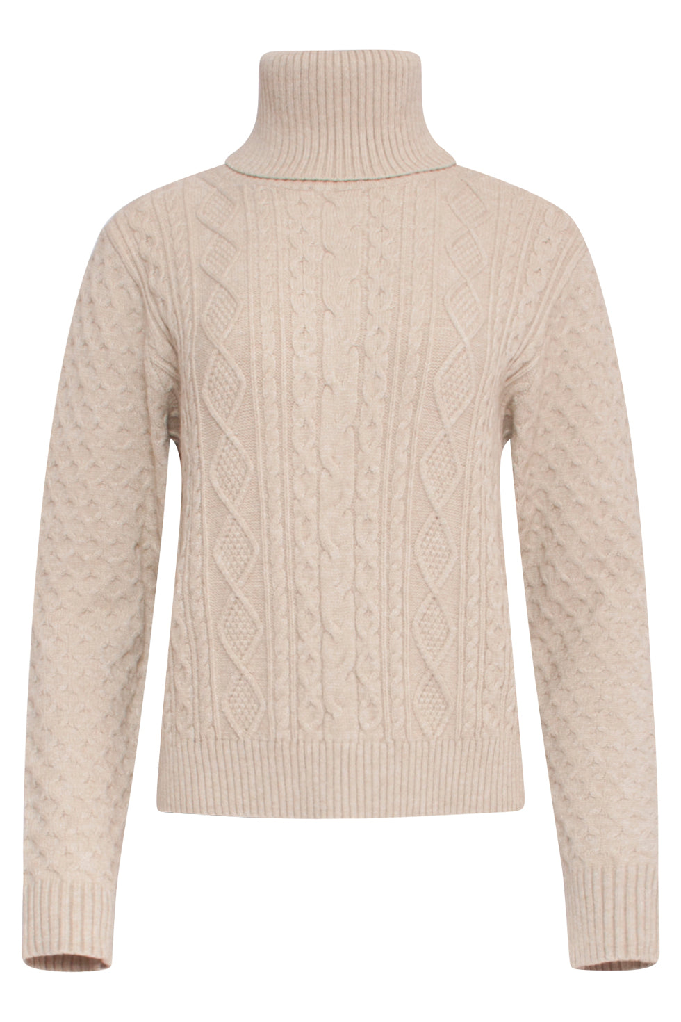 23847 e Turtle Neck Top | Sand