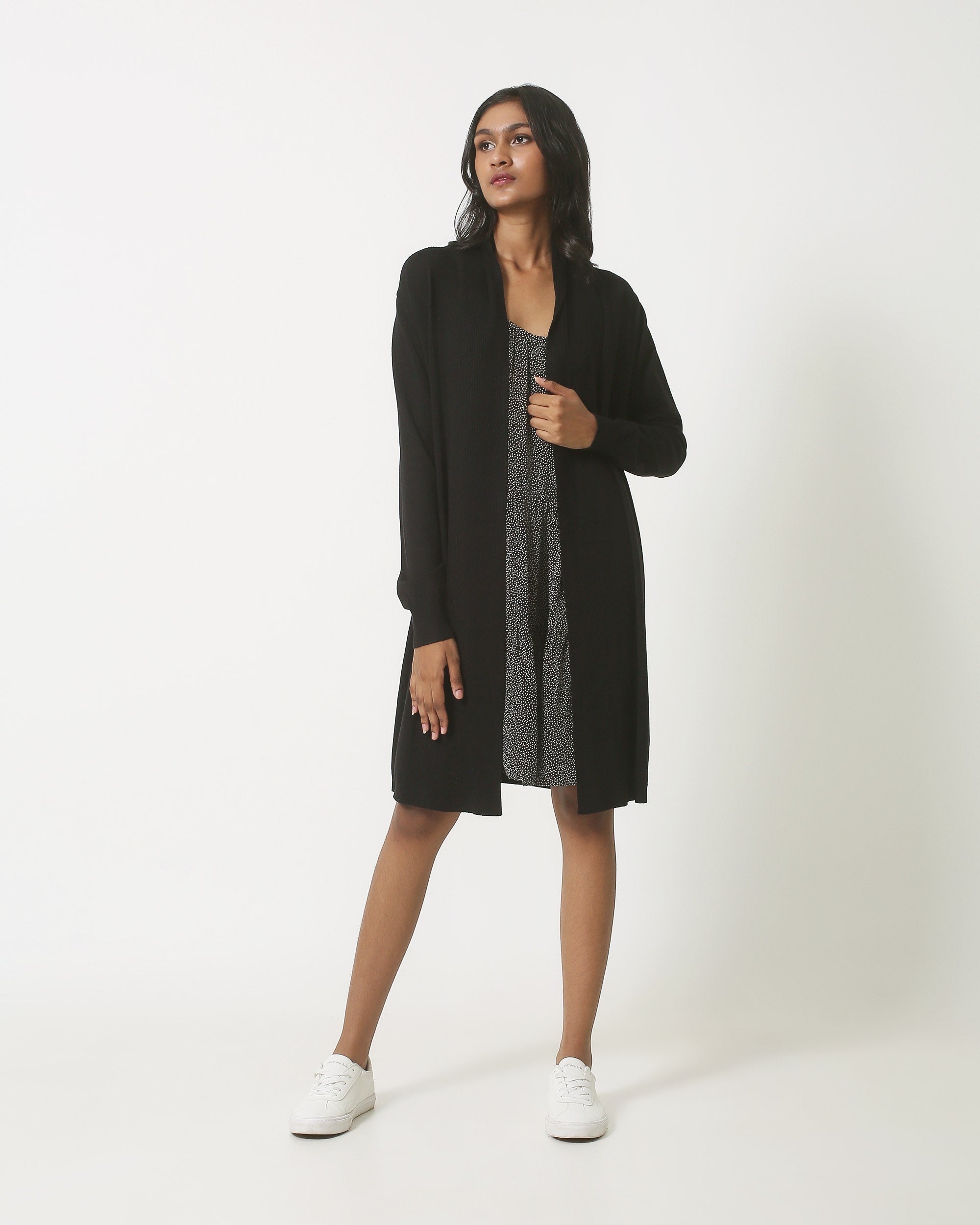 23848 Herfst/Winter e Gebreide Viscose Vest | Black