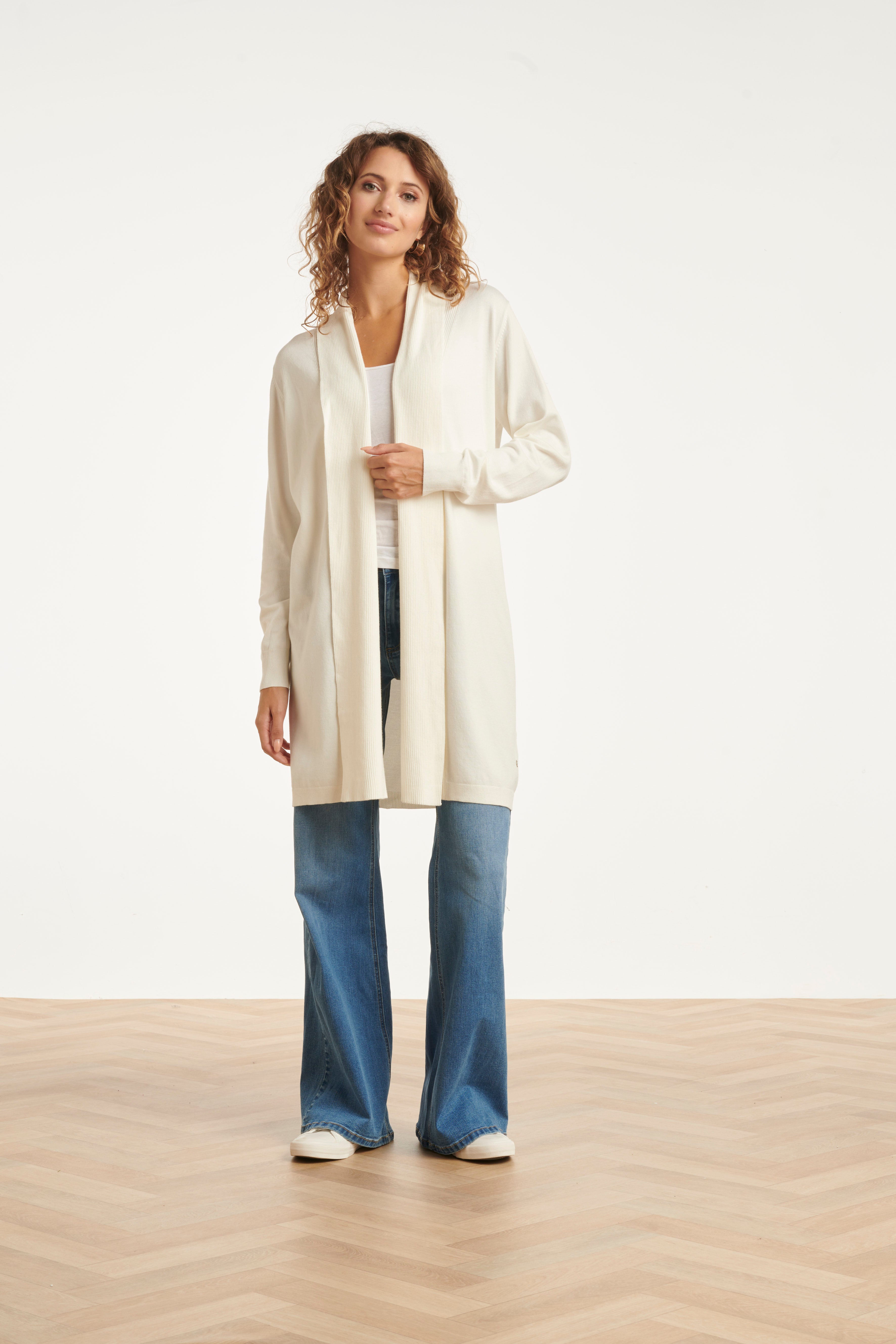 23850 Herfst/Winter Gebreid Viscose Vest | Off White